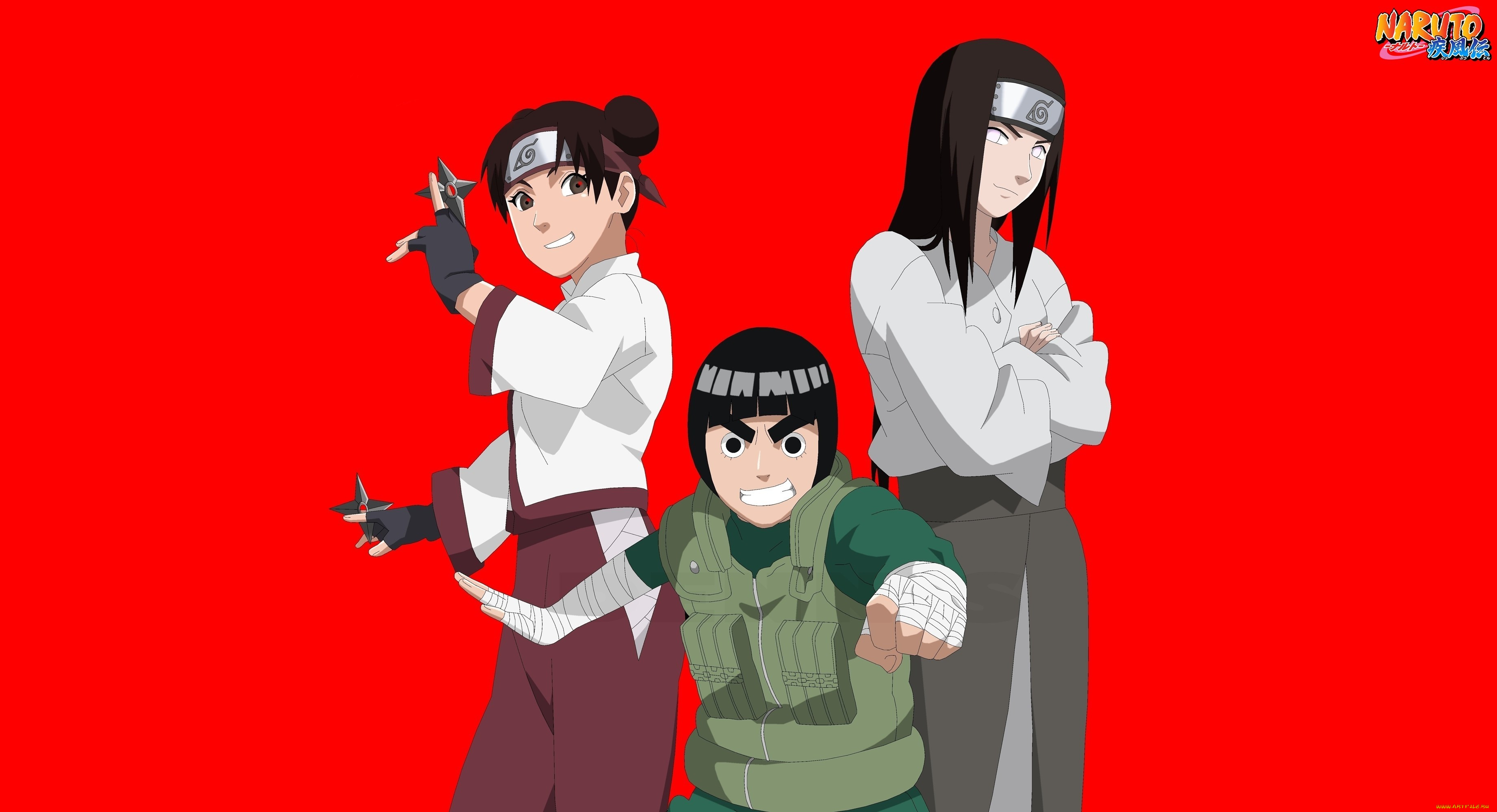 аниме, naruto, lee, nejy