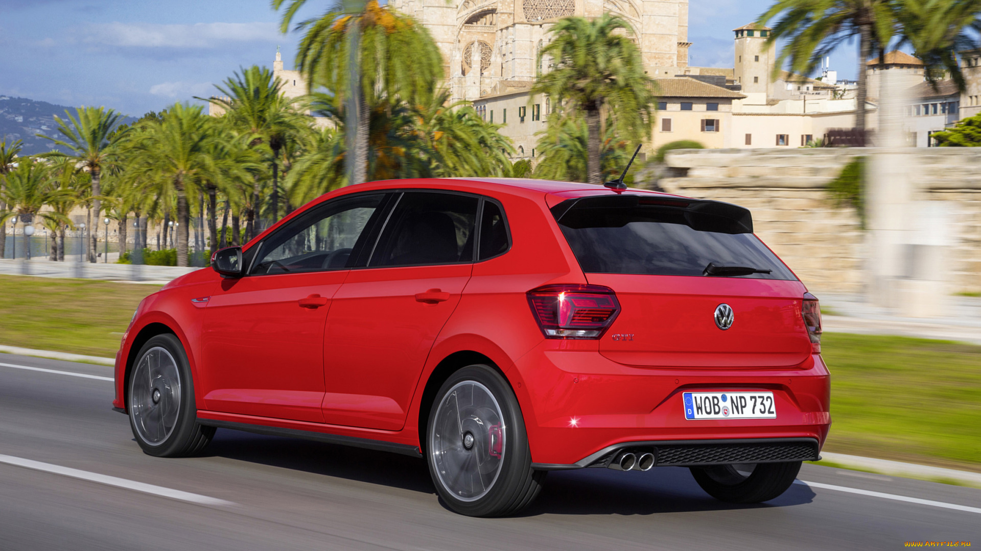 volkswagen, polo, gti, 2018, автомобили, volkswagen, gti, красный, polo, 2018