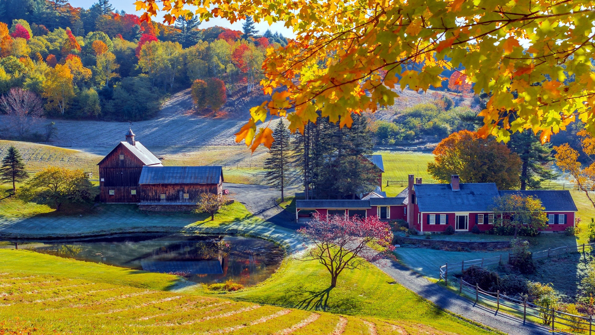 vermont, usa, города, -, здания, , дома