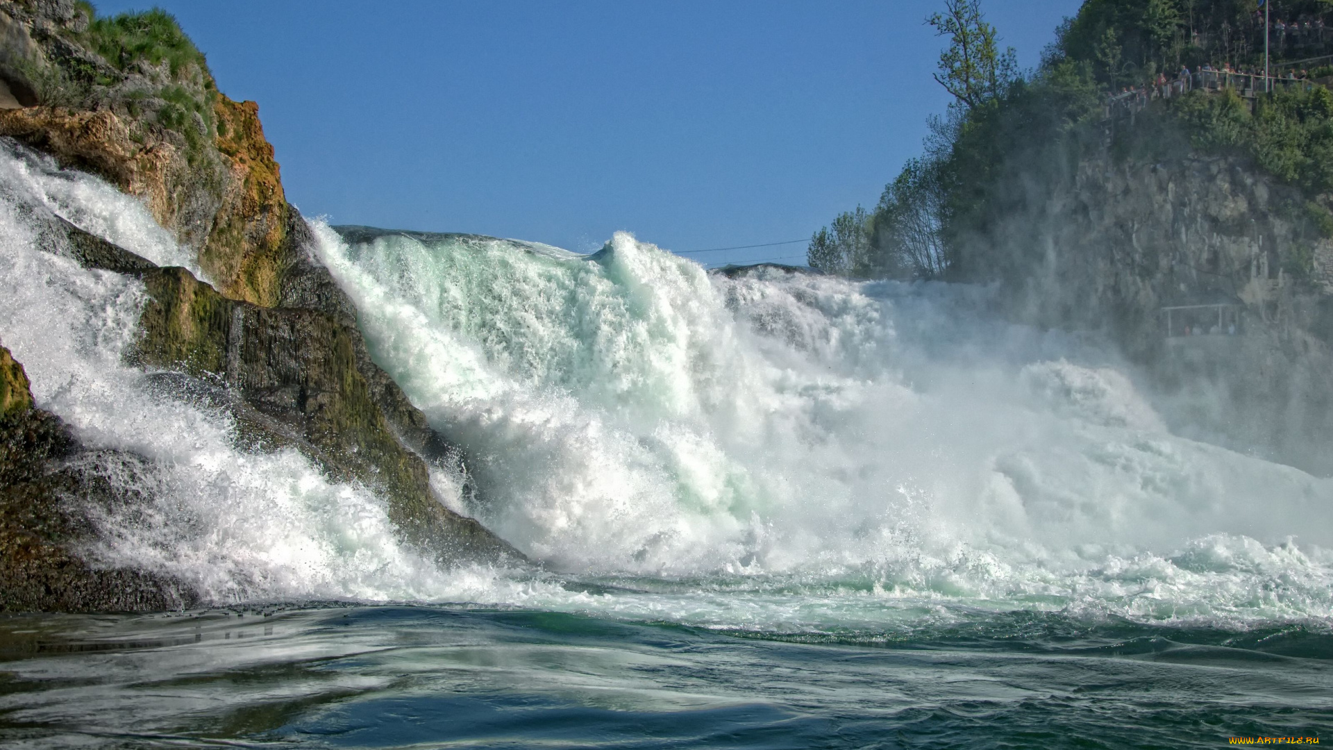 rhine, falls, switzerland, природа, водопады, рейнский, водопад, швейцария, поток, скалы