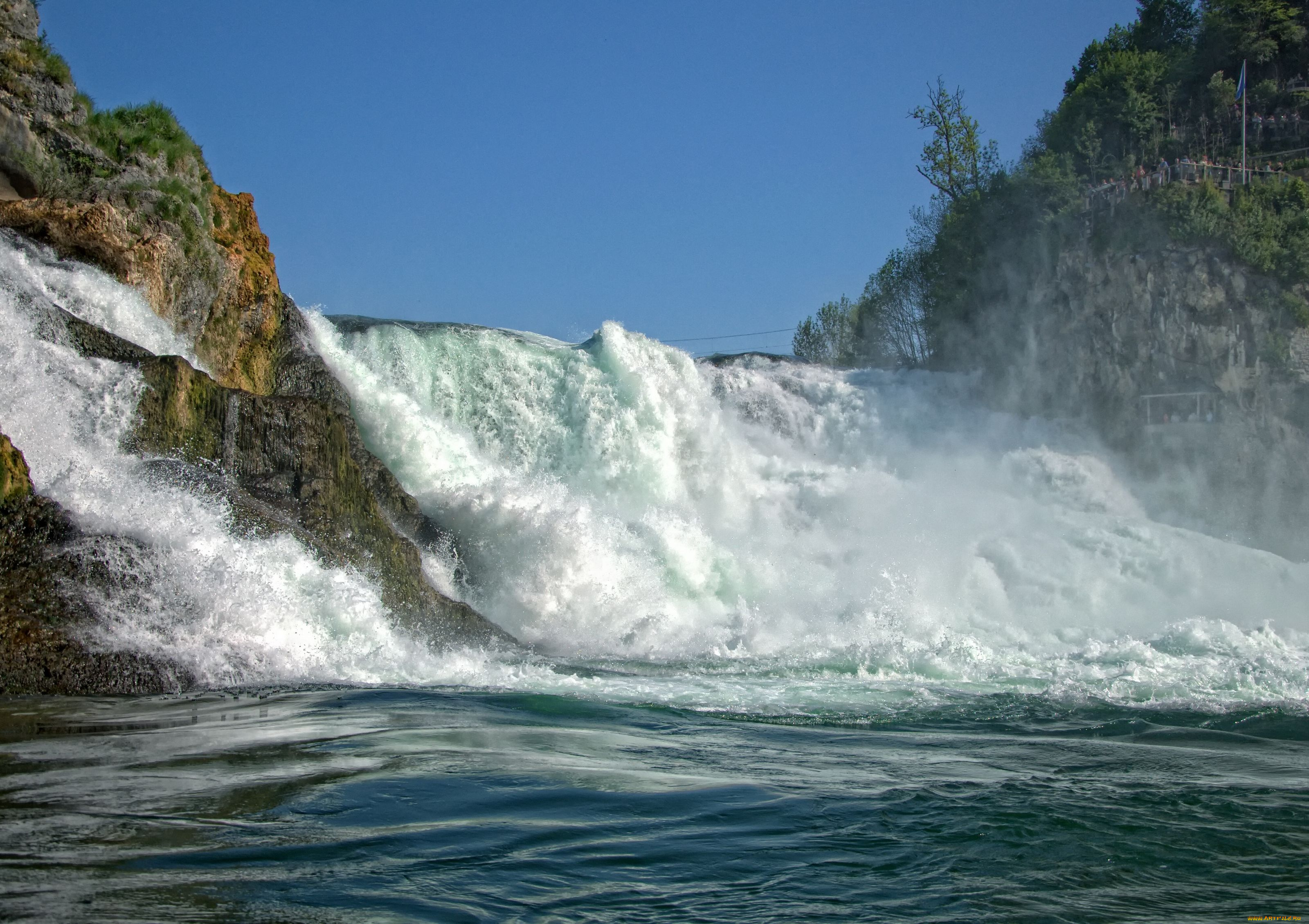 rhine, falls, switzerland, природа, водопады, рейнский, водопад, швейцария, поток, скалы