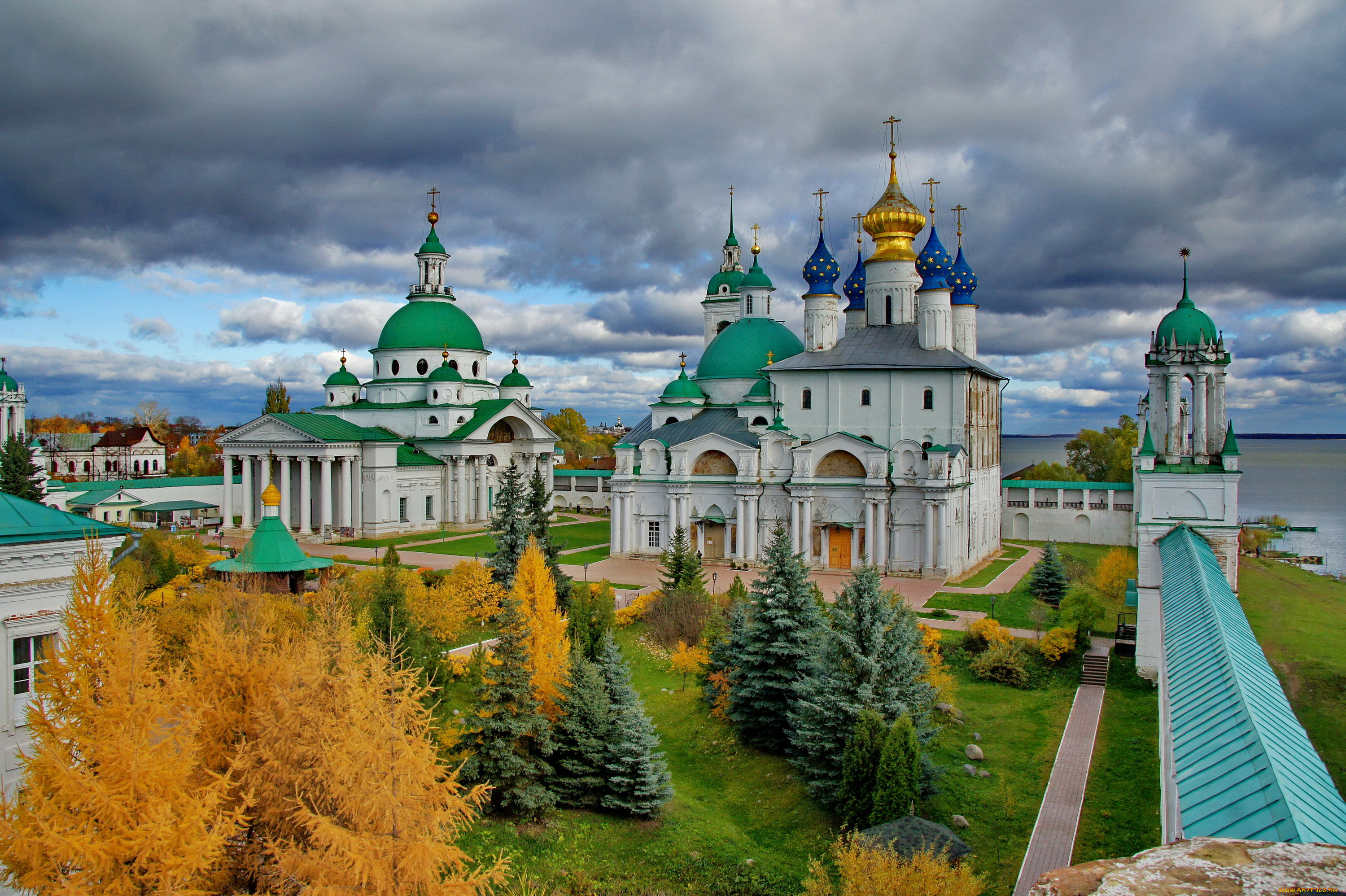 спасо-Яковлевский, димитриев, монастырь, города, -, православные, церкви, , монастыри, ели, ландшафт, россия, монастырь