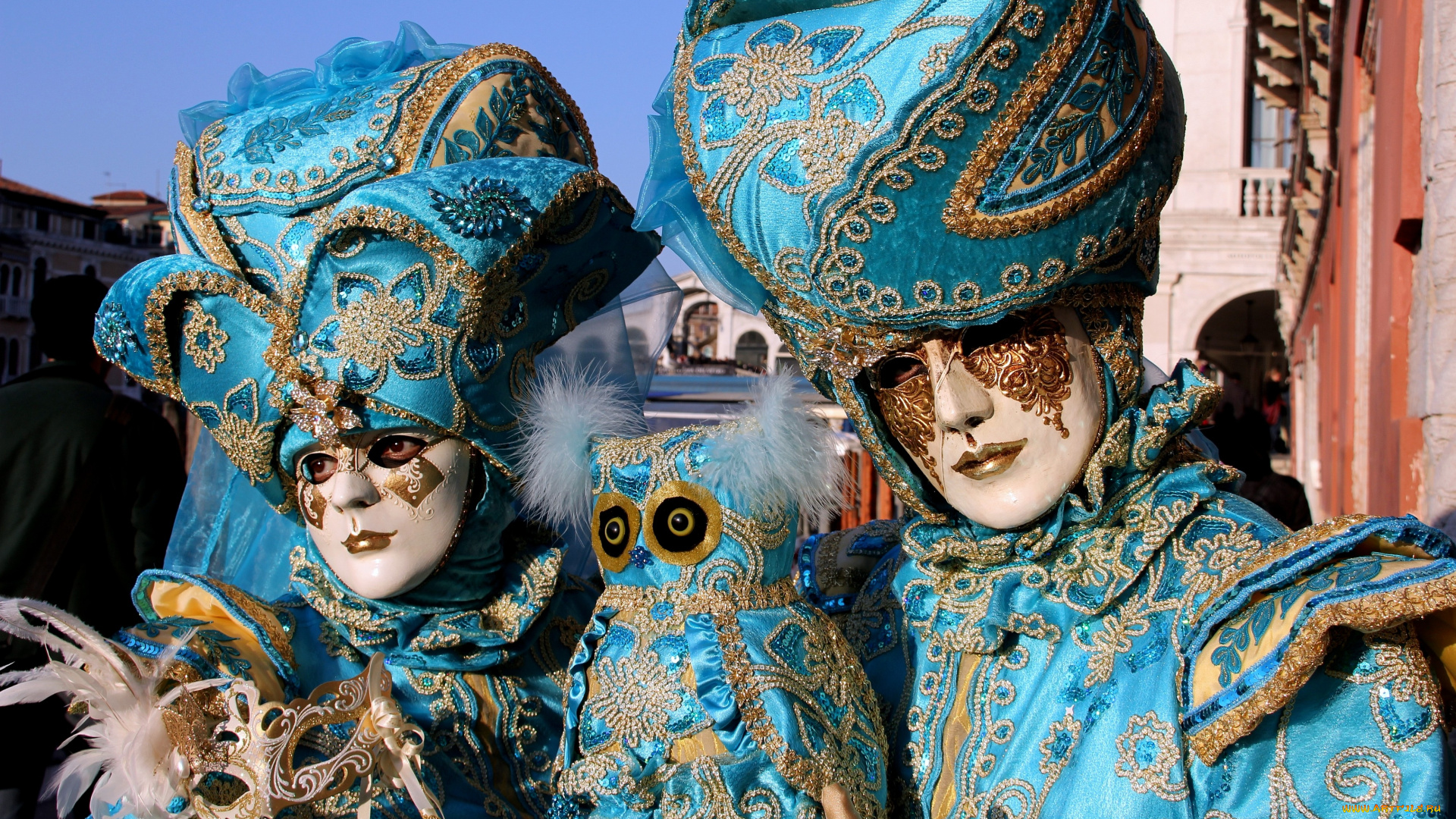 разное, маски, карнавальные, костюмы, голубой, сова, вышивка, карнавал, венеция