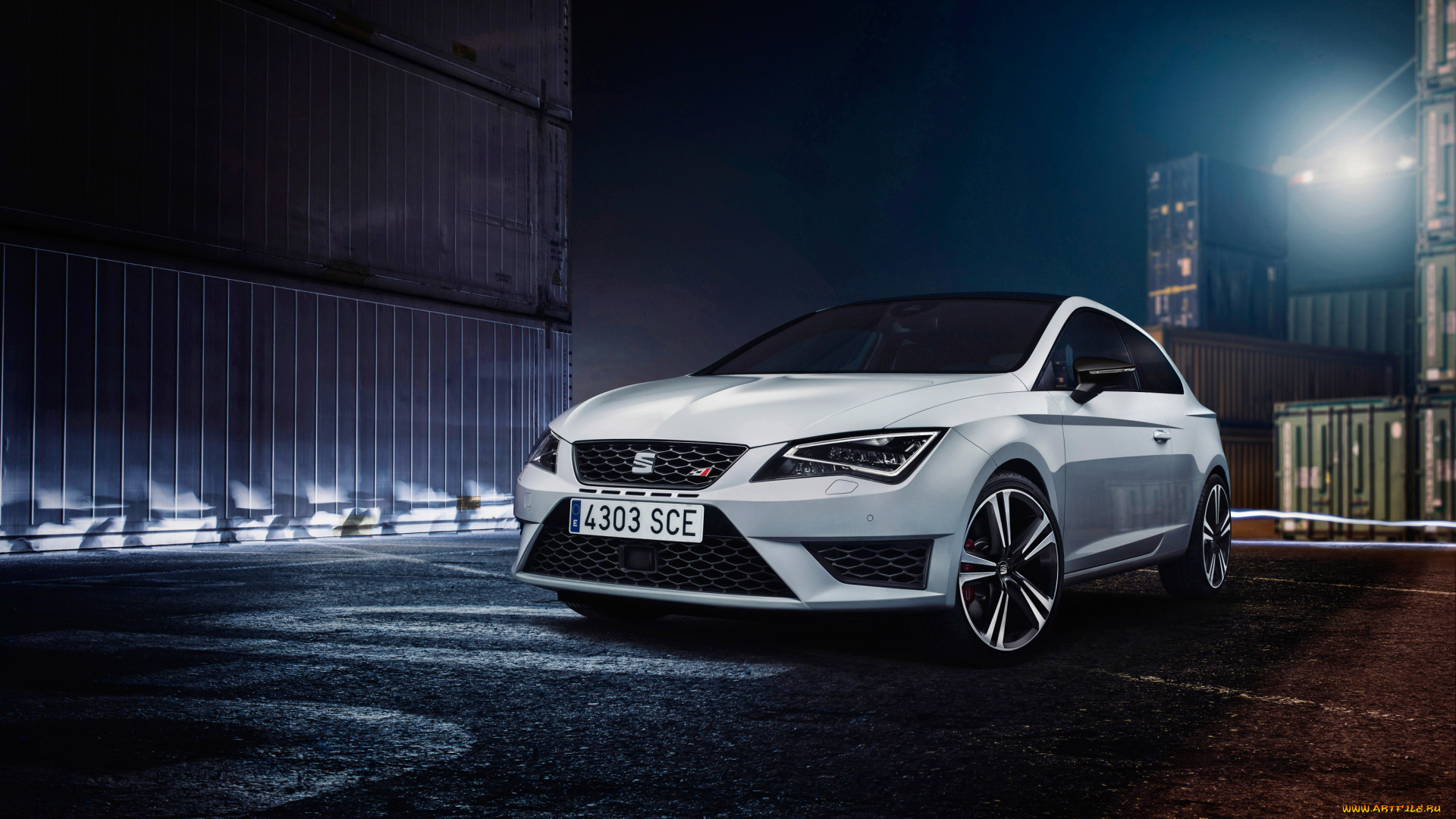 2014, seat, leon, cupra, sc, 280, автомобили, seat, ночь, белый, cupra, луна, leon