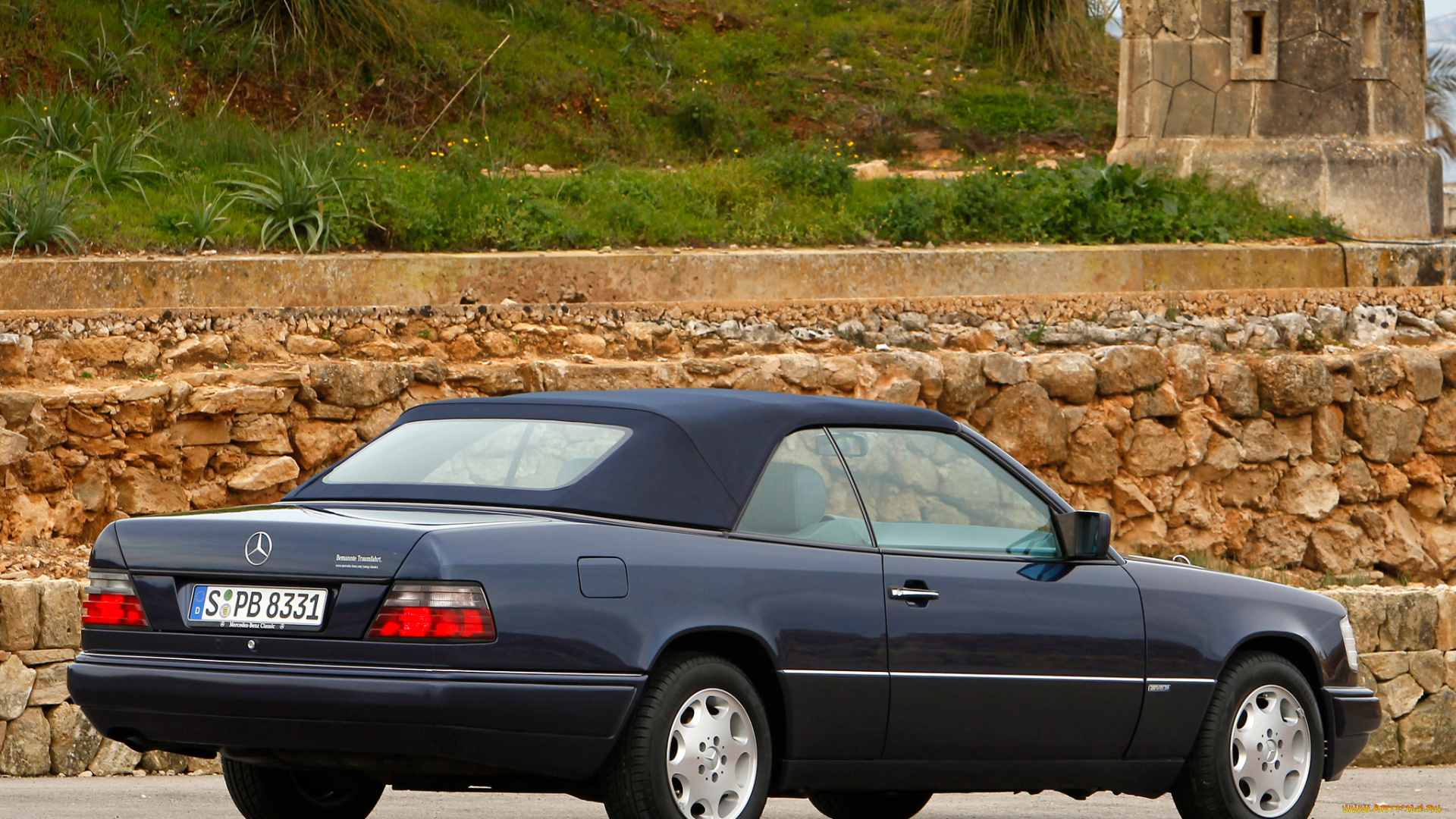 автомобили, mercedes-benz, e, 200, cabrio, a124, 1994г, темный