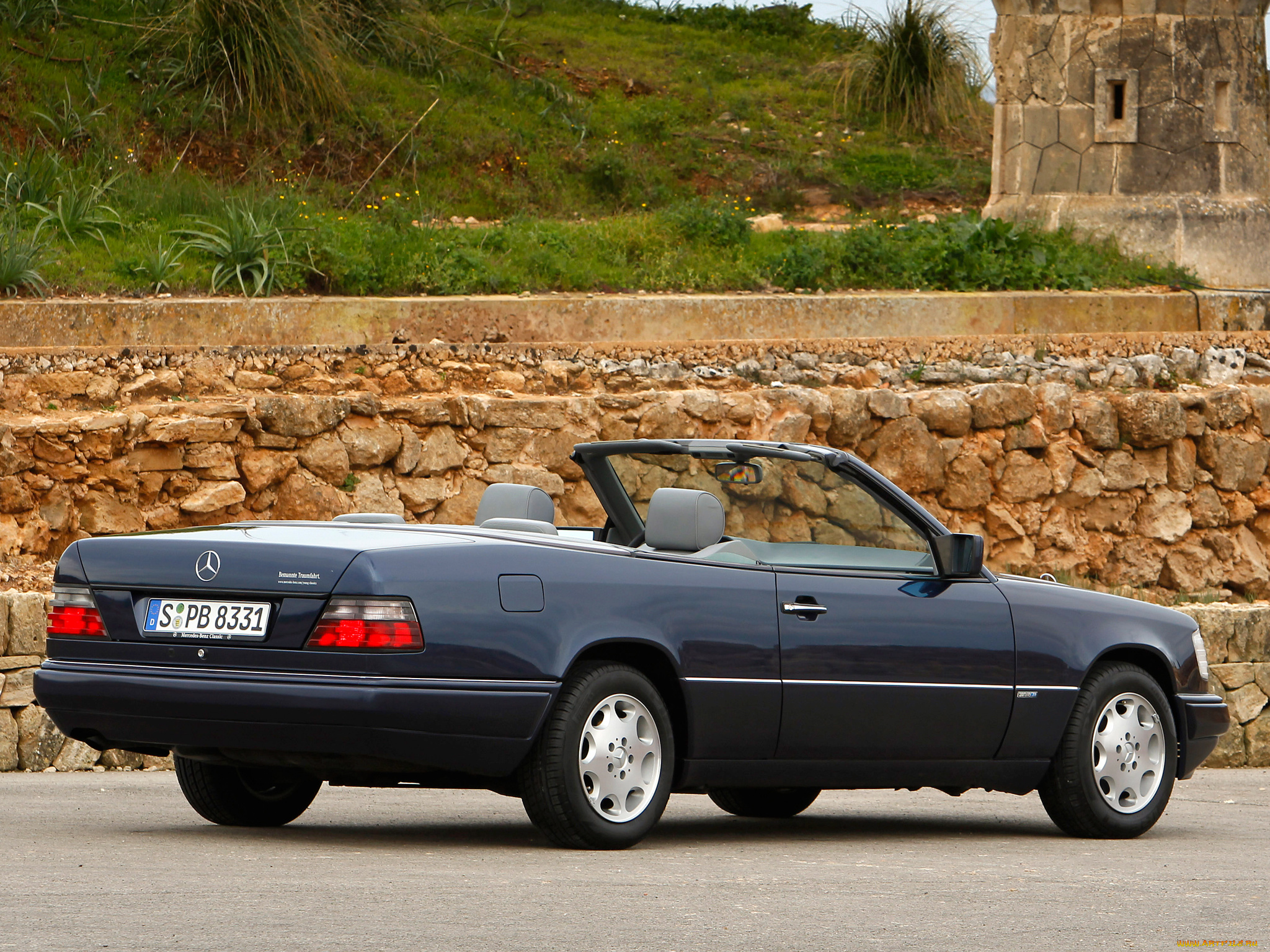 автомобили, mercedes-benz, e, 200, cabrio, a124, 1994г, темный