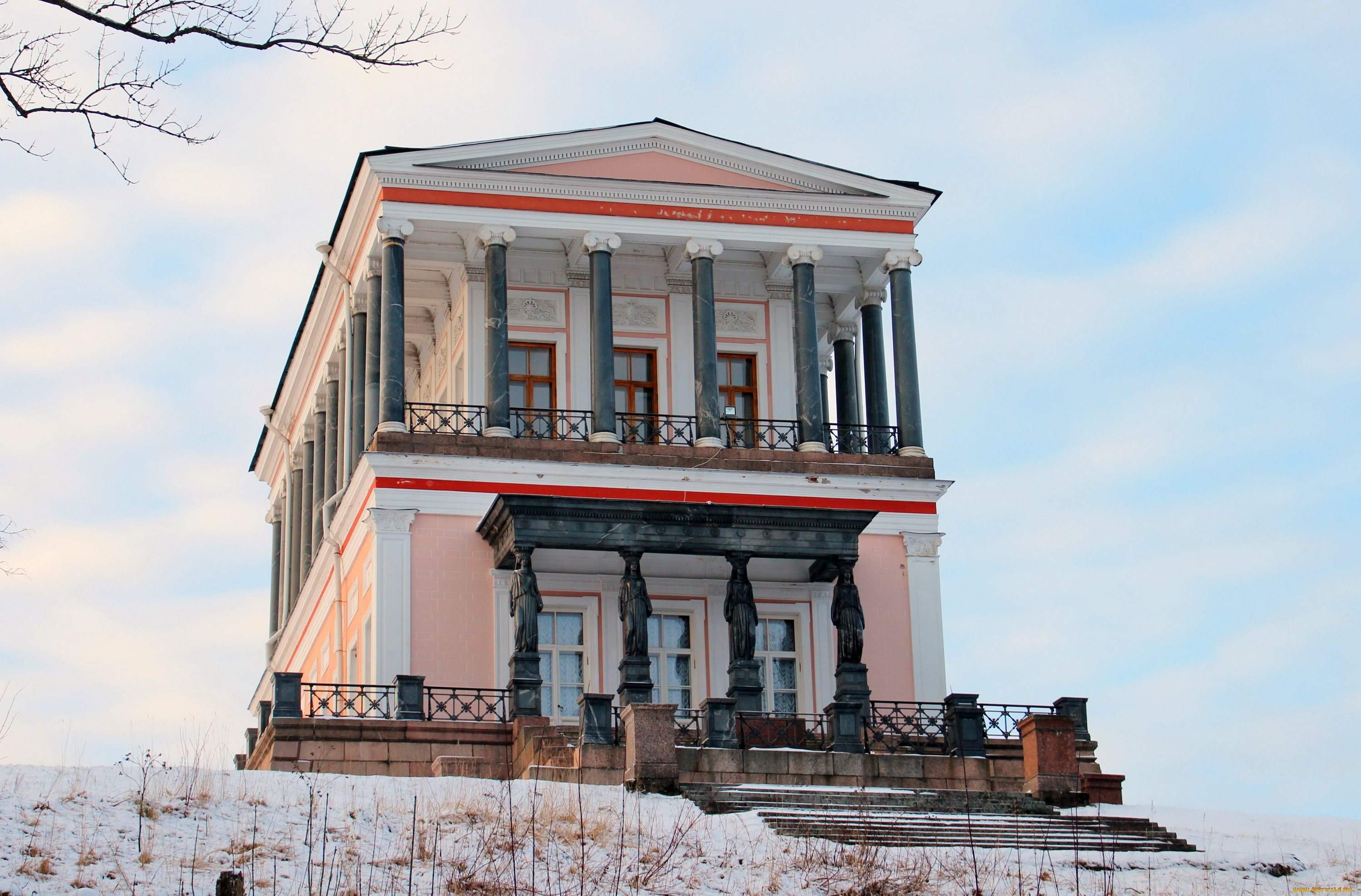 петергоф, , бельведер, города, санкт-петербург, , петергоф, , россия, бельведер, дом, снег