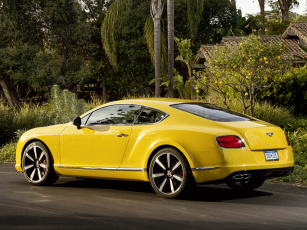 Картинка автомобили bentley coupe continental gt v8 s желтый 2013г