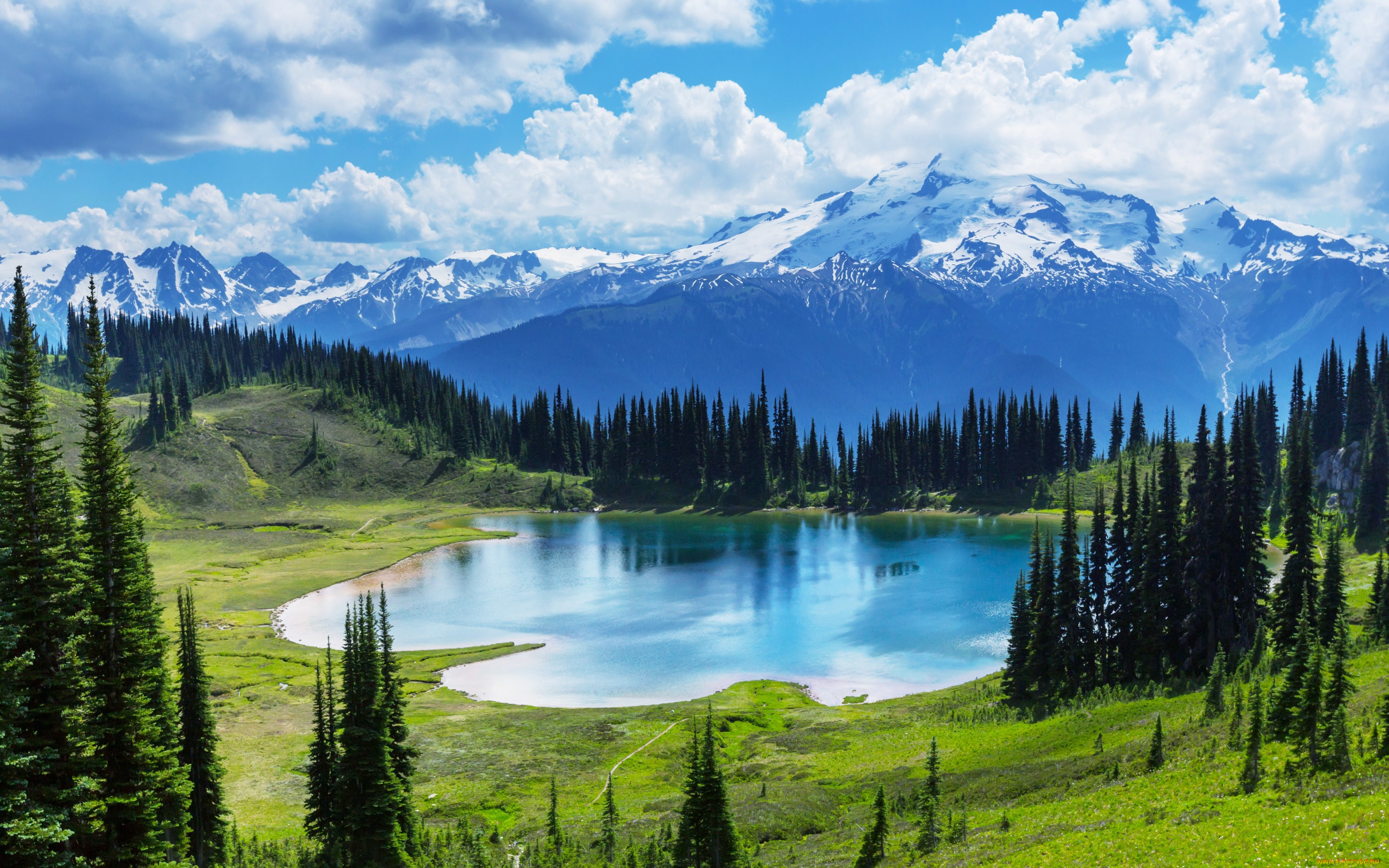 природа, реки, озера, moraine, lake, banff, national, park, canada, landscape, озеро, лес