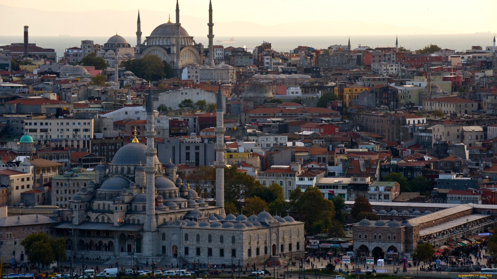 города, стамбул, турция, мечети, дома, панорама