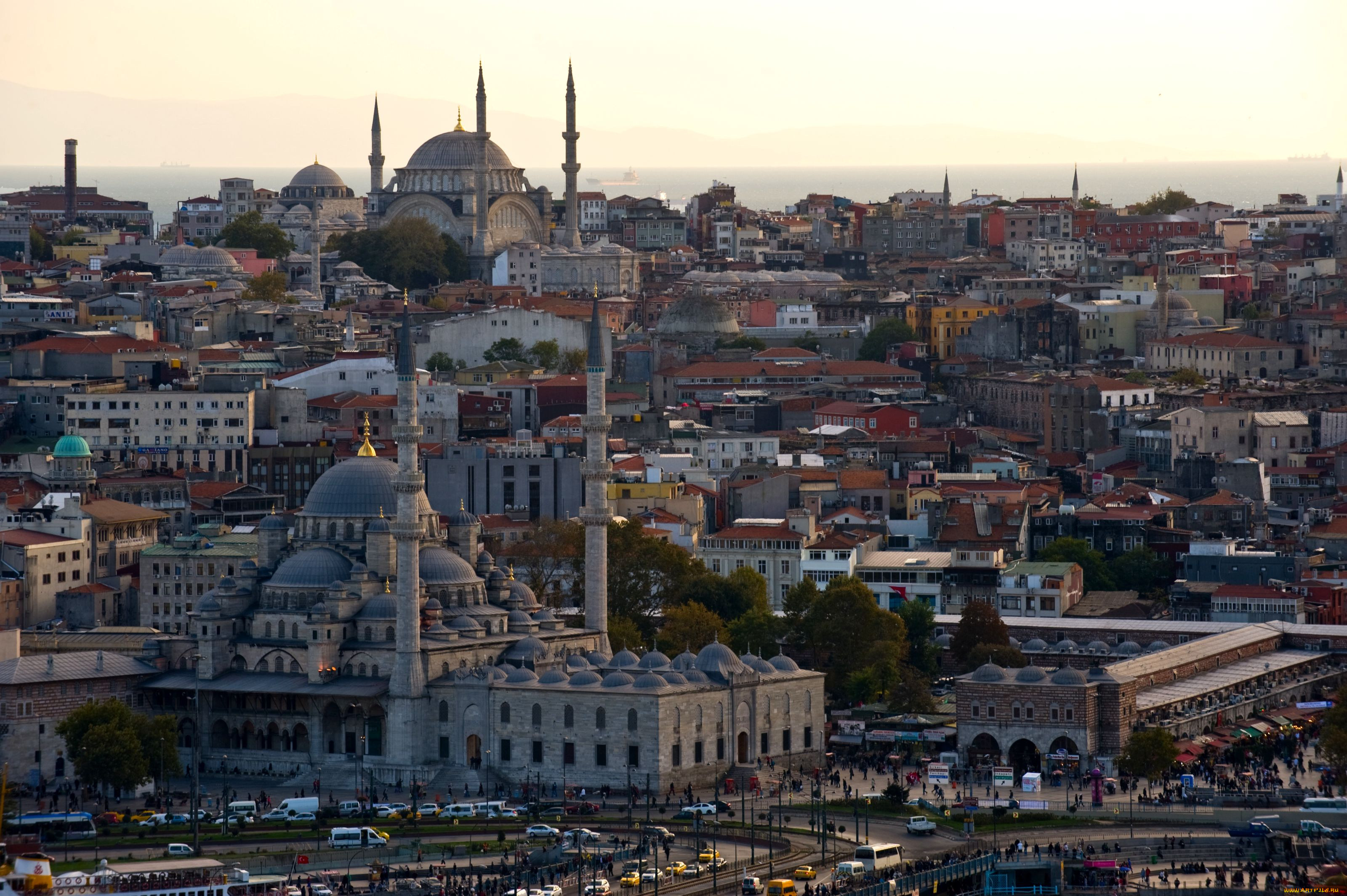 города, стамбул, турция, мечети, дома, панорама