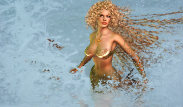 Картинка 3д+графика fantasy+ фантазия море взгляд русалка