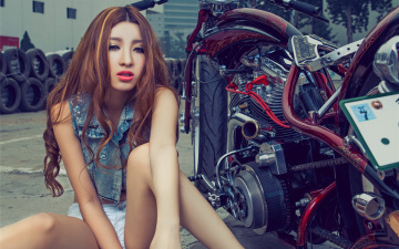 Картинка мотоциклы мото+с+девушкой мотоцикл девушка азиатка