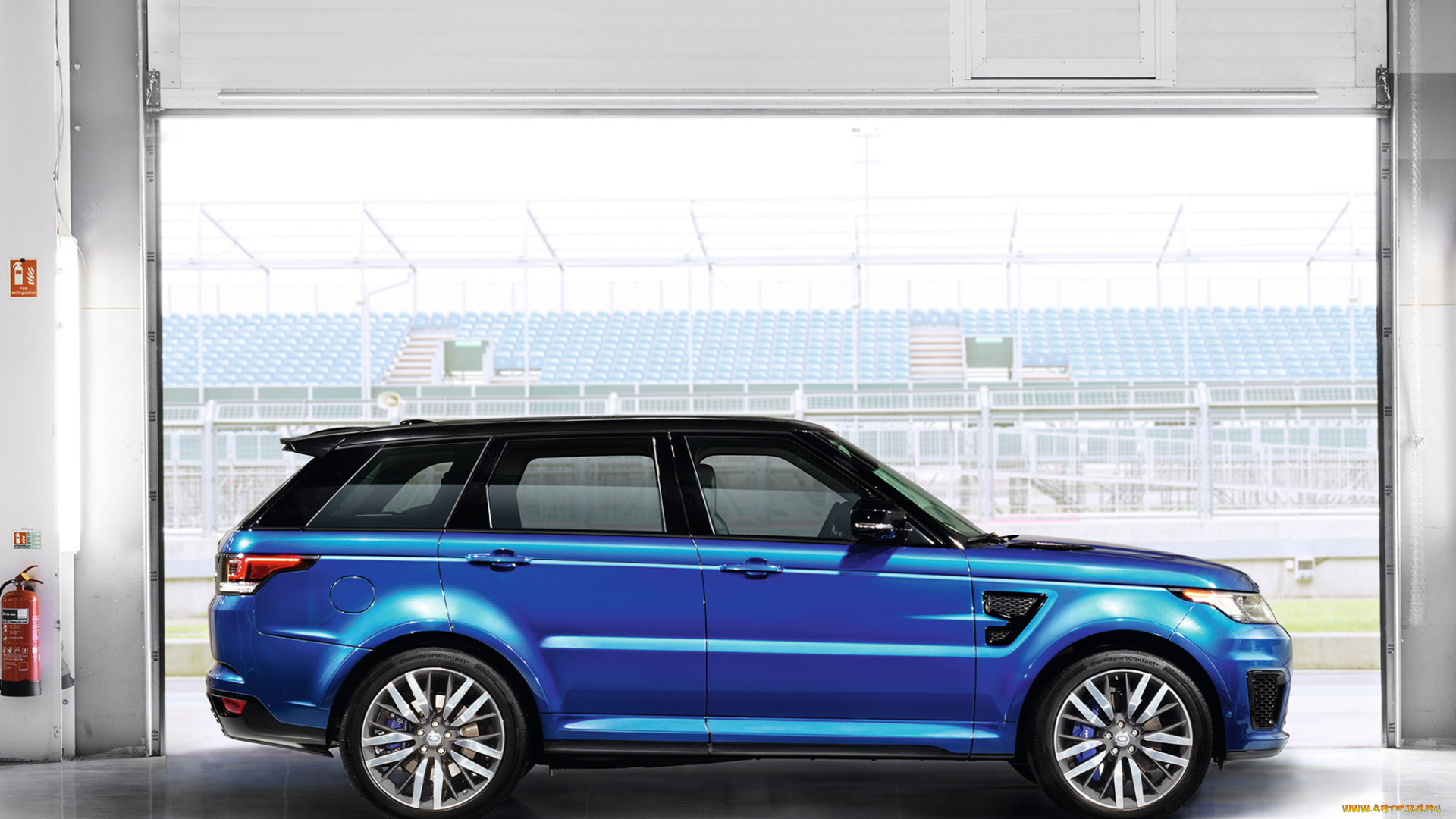 автомобили, range, rover, sport, range, rover, синий, 2014г, svr