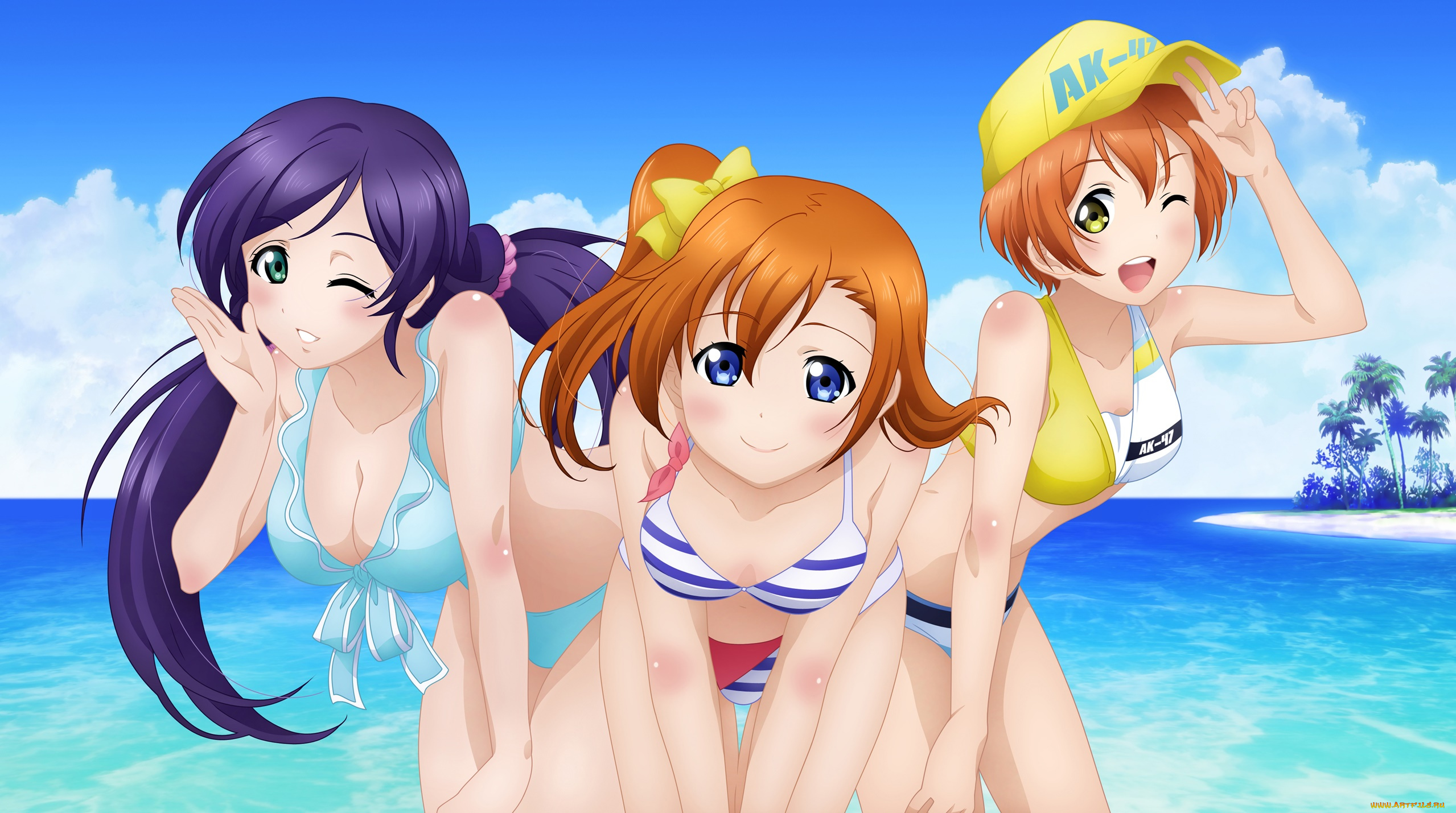 аниме, love, live, , school, idol, project, фон, взгляд, девушки