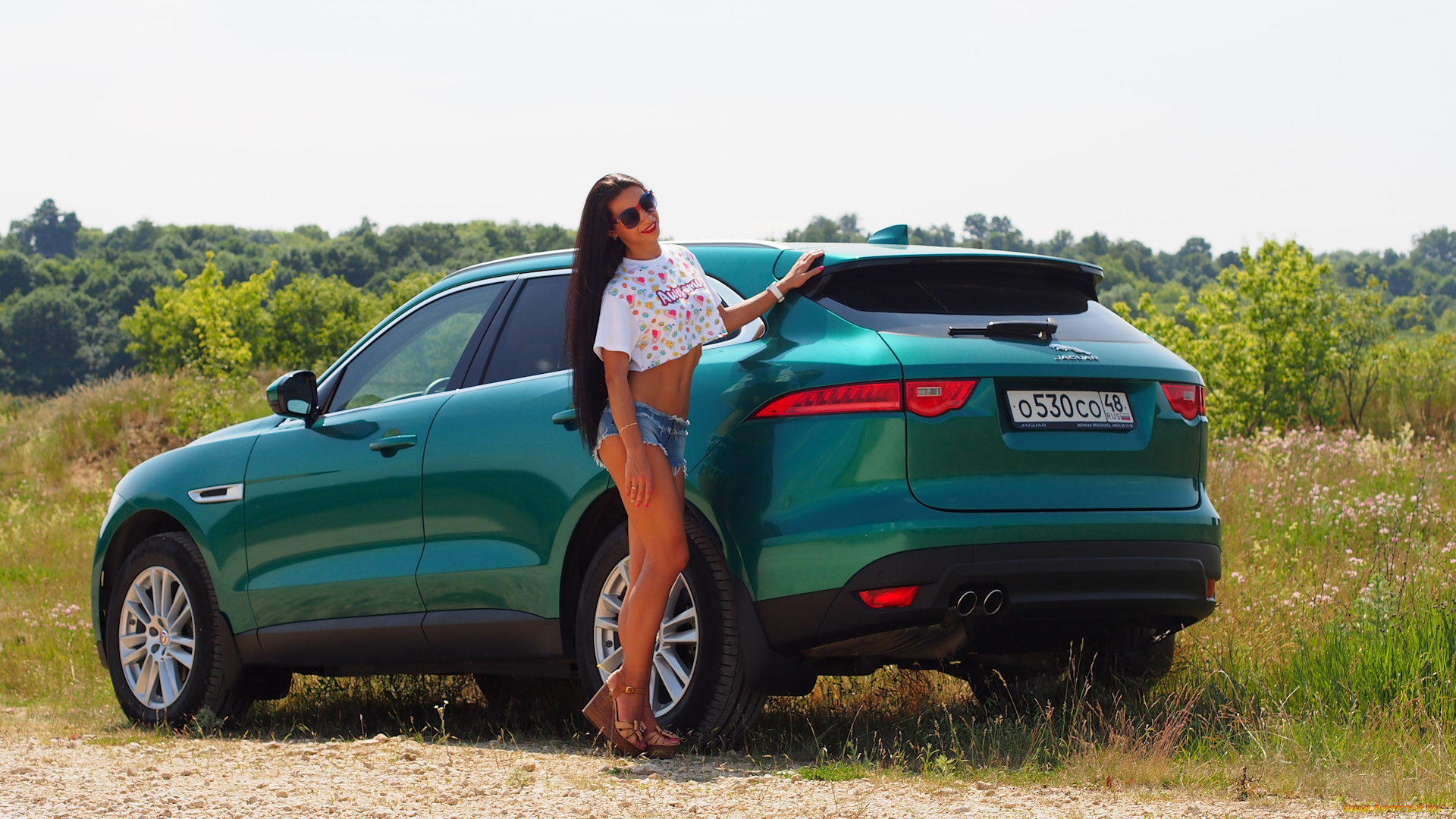 автомобили, -авто, с, девушками, jaguar, f-pace, wild, cat