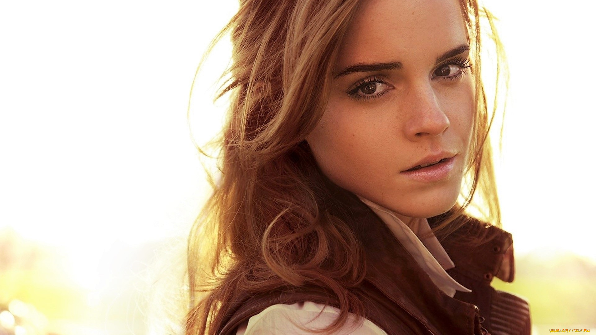 девушки, emma, watson, шатенка, лицо