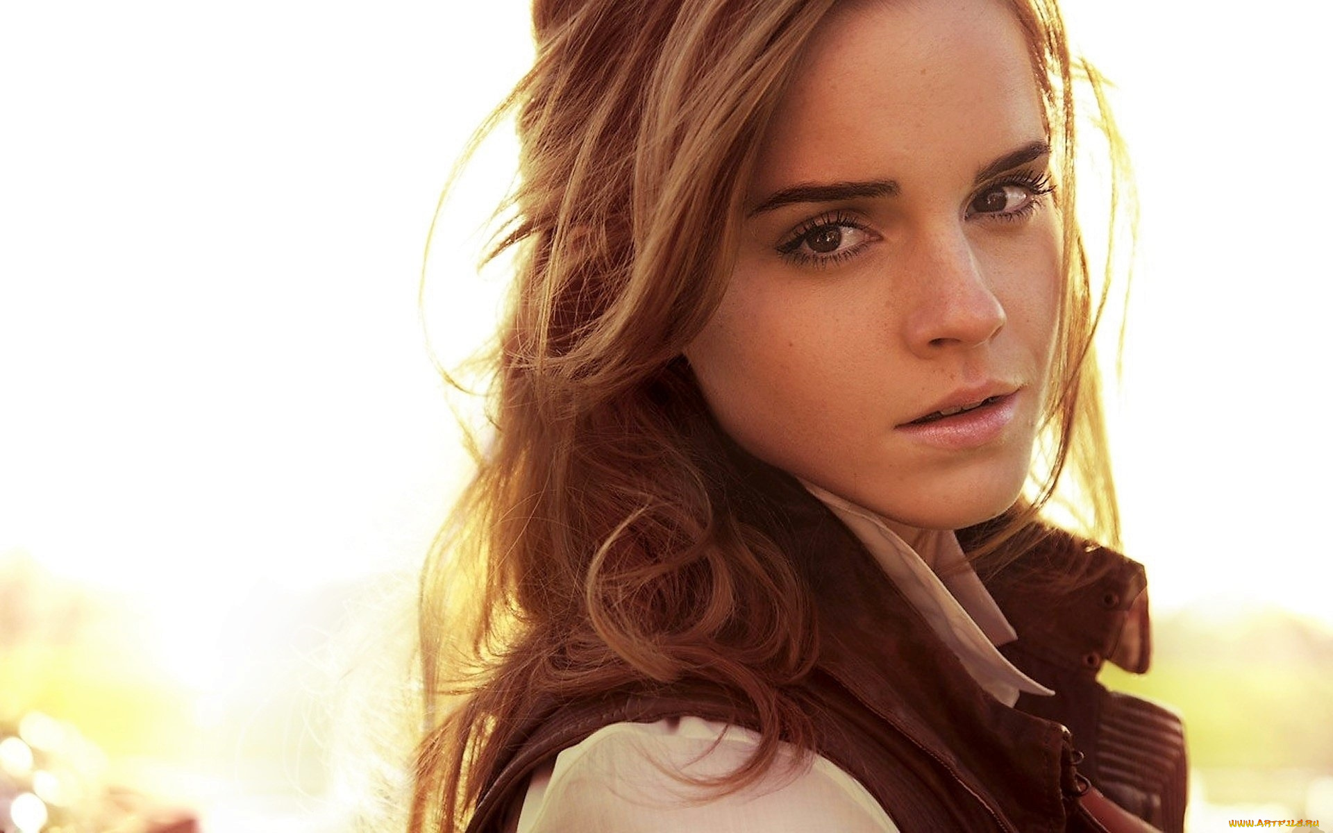 девушки, emma, watson, шатенка, лицо