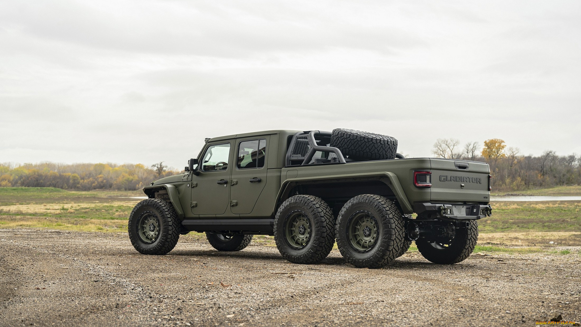 2022, jeep, gladiator, 6x6, автомобили, jeep, gladiator, 6x6, black, rhino, legion, вид, cзади