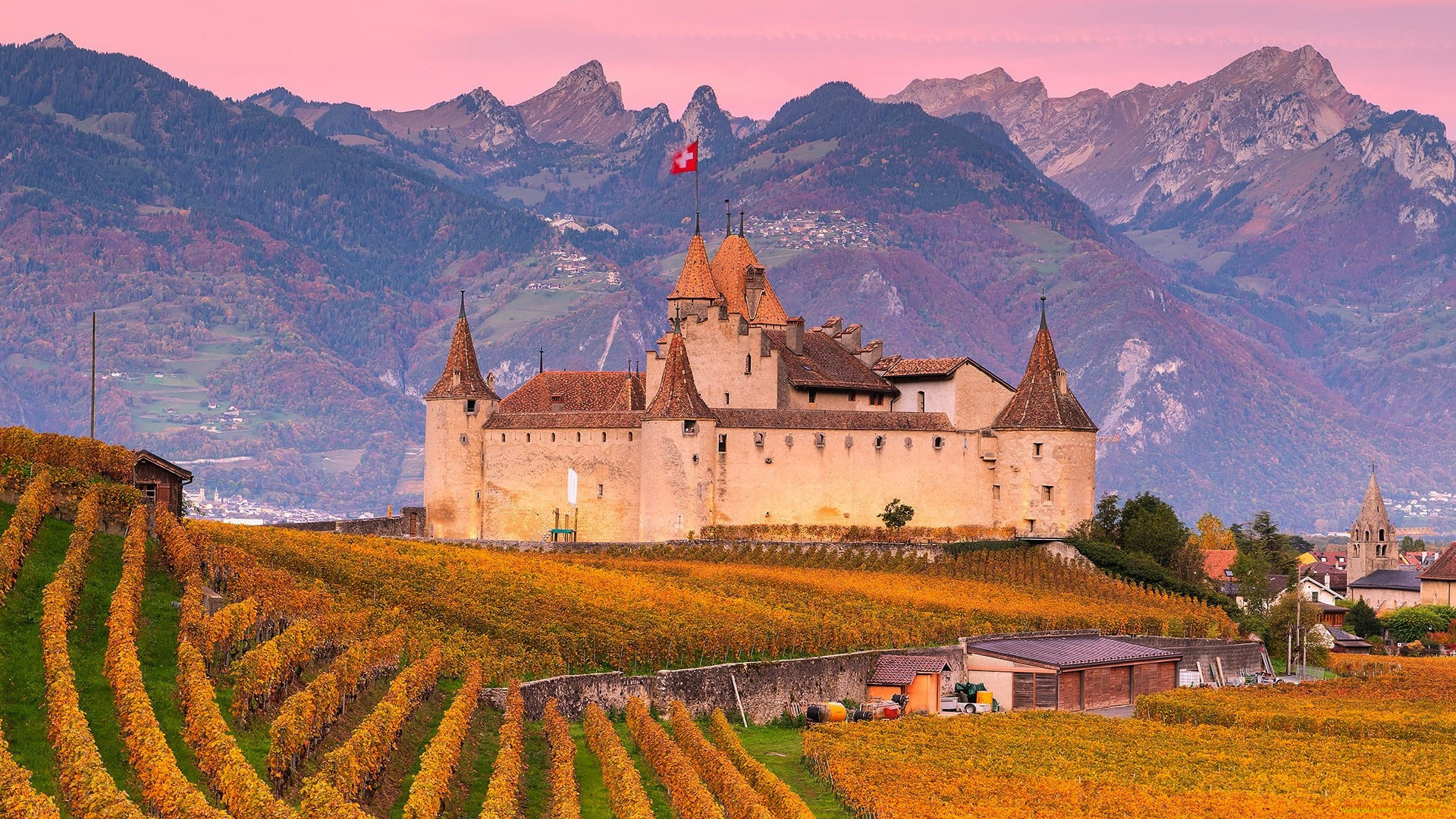 aigle, castle, switzerland, города, замки, швейцарии, aigle, castle