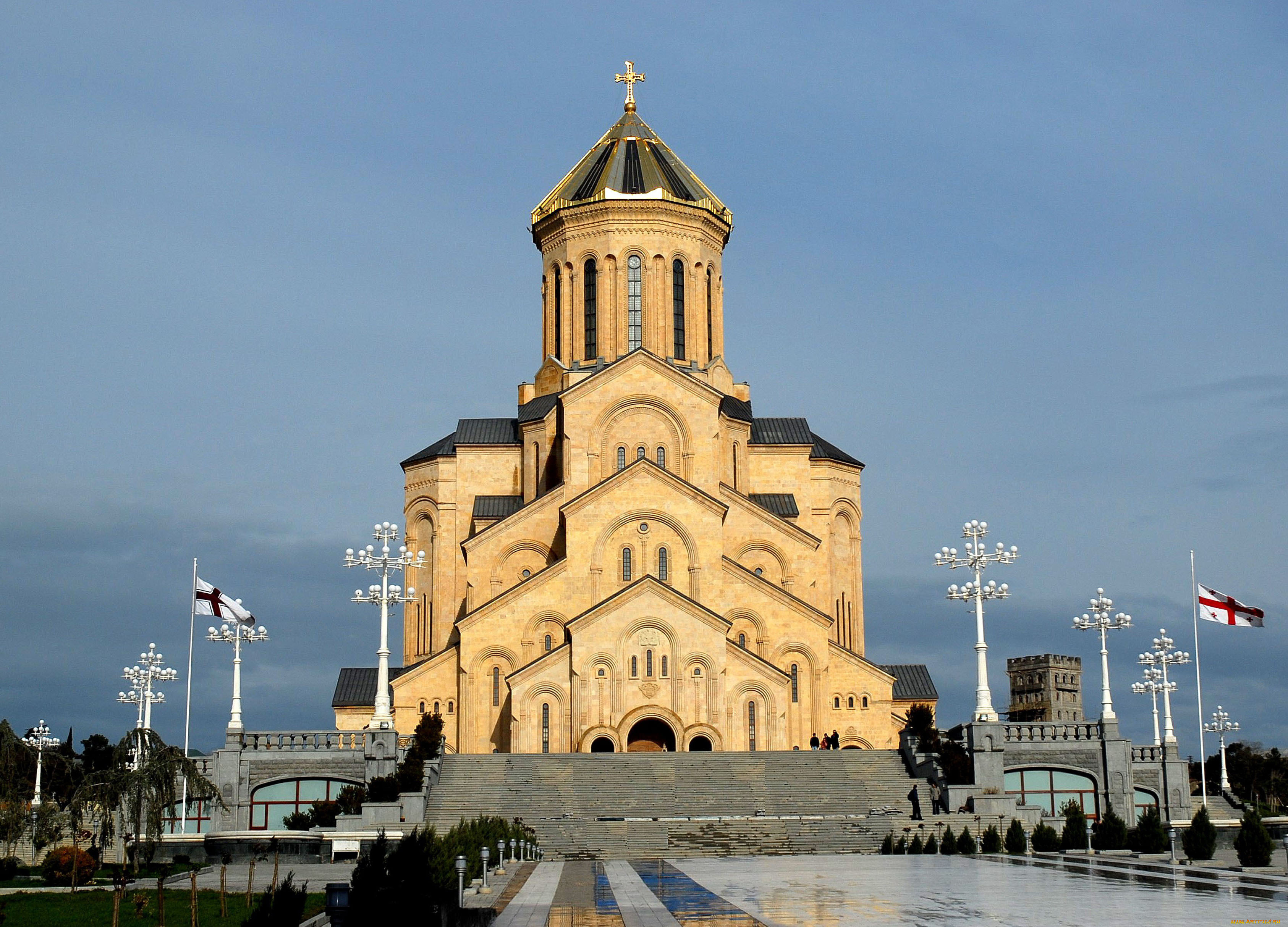 города, тбилиси, грузия, церковь, собор, величественный