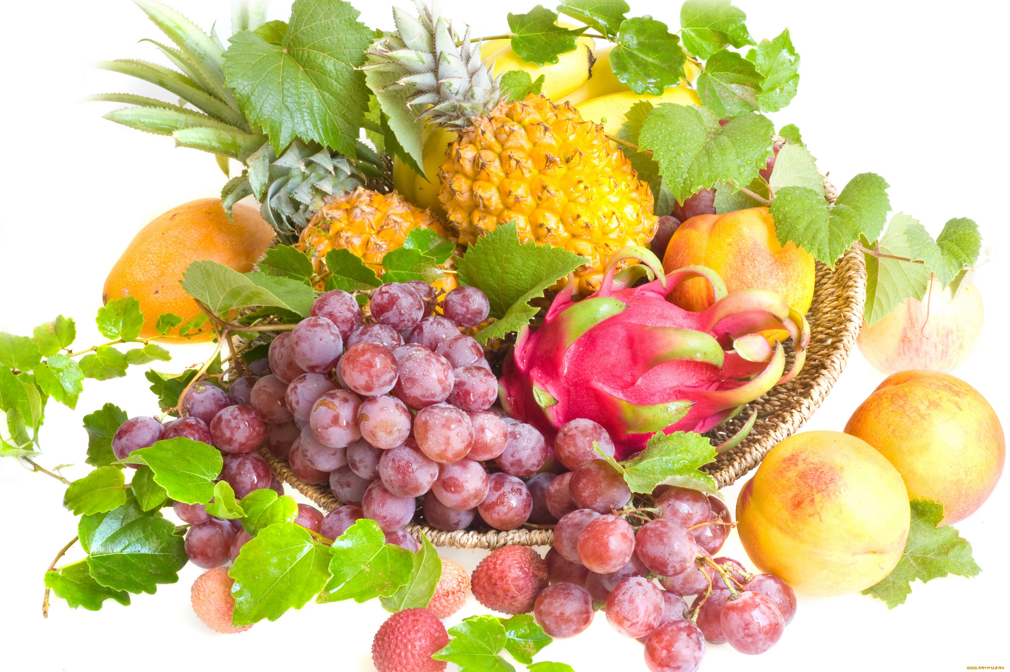 еда, фрукты, , ягоды, питахайя, ананасы, личи, сливы, виноград