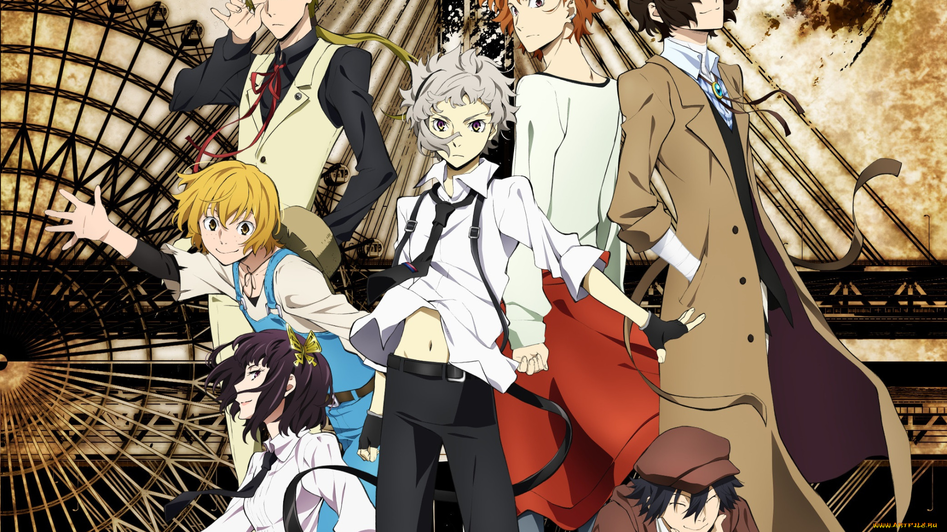 аниме, bungou, stray, dogs, bungou, stray, dogs, парни