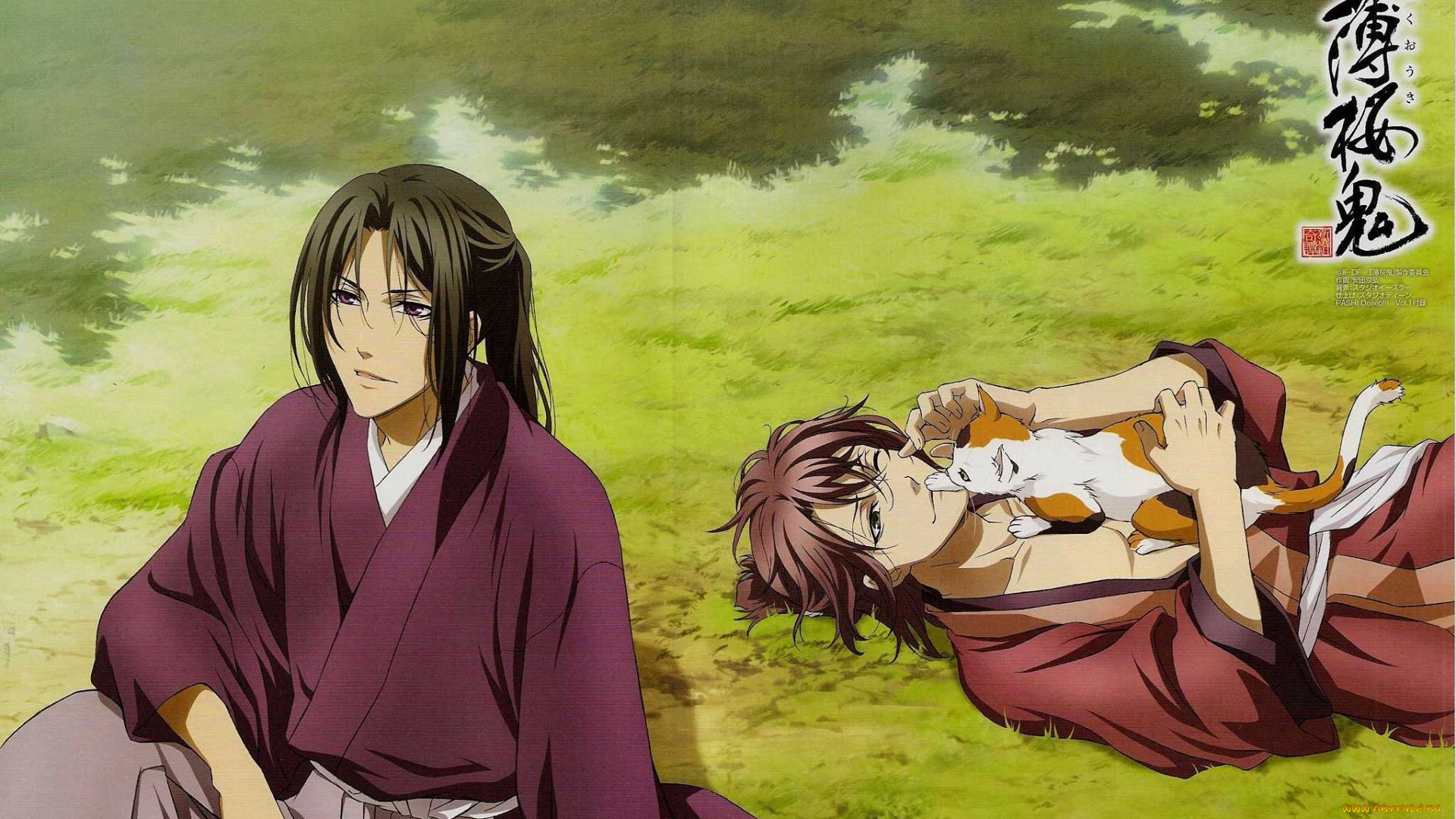 аниме, hakuoki, парни