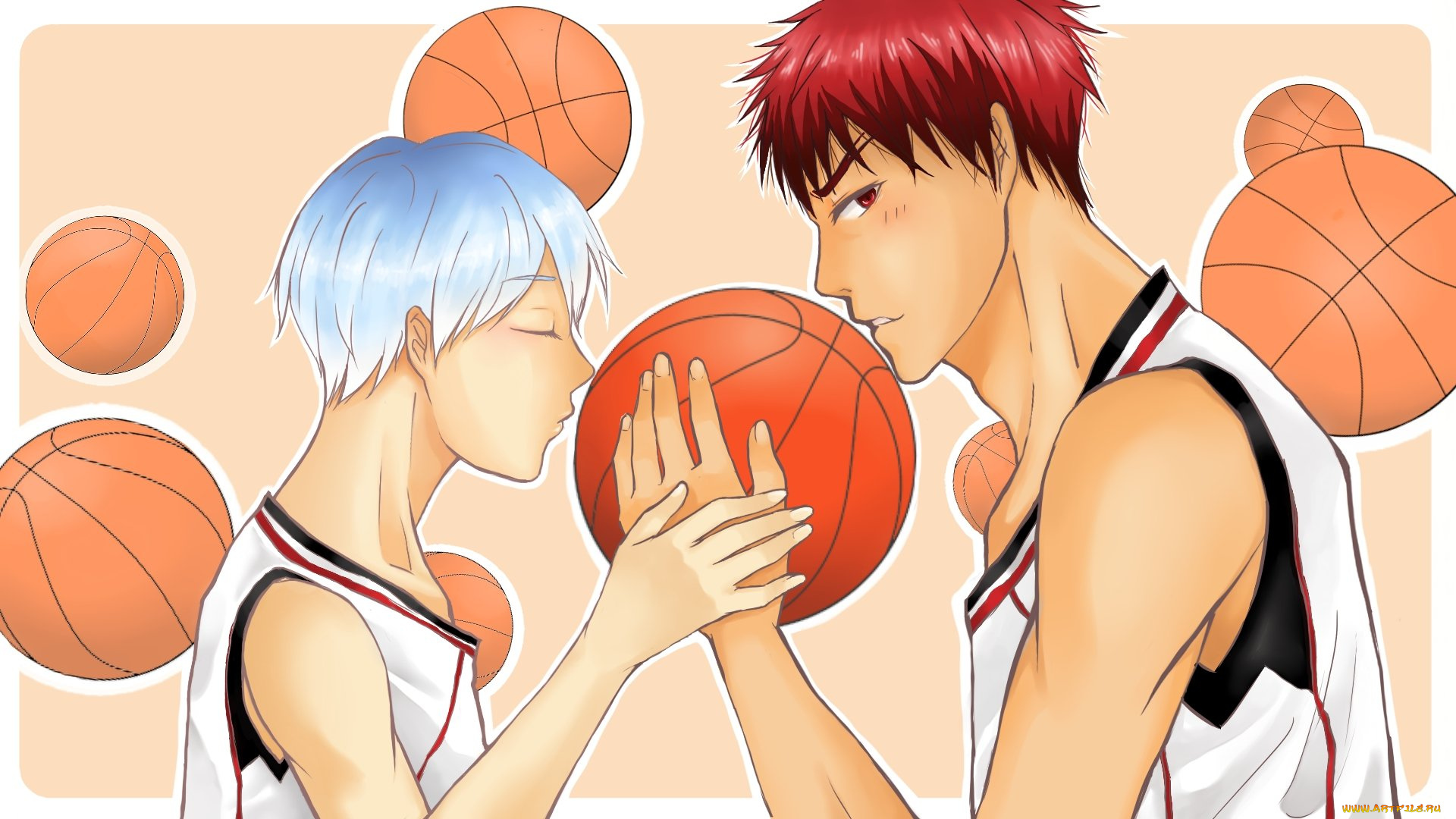 аниме, kuroko, no, baske, мяч, парни