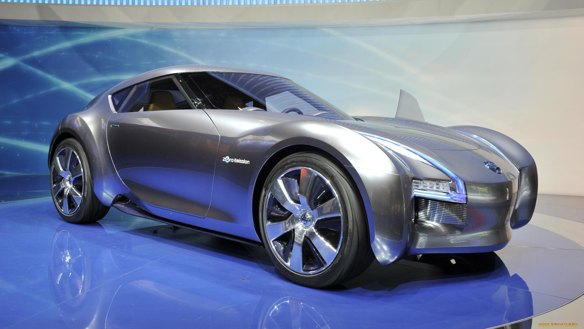 nissan, esflow, electric, concept, 2011, автомобили, выставки, и, уличные, фото, nissan, esflow, electric, concept, 2011, серебряный, металлик, автосалон, выставка