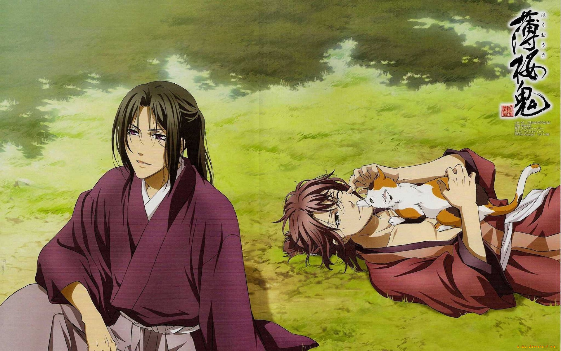 аниме, hakuoki, парни