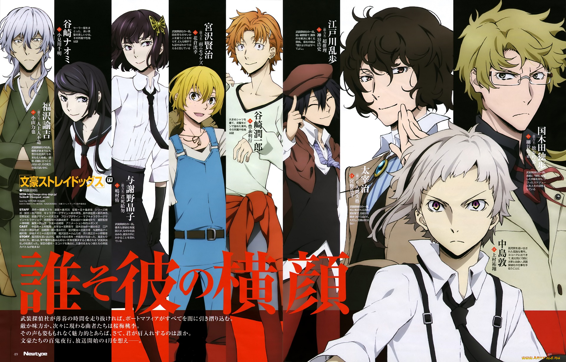 аниме, bungou, stray, dogs, bungou, stray, dogs