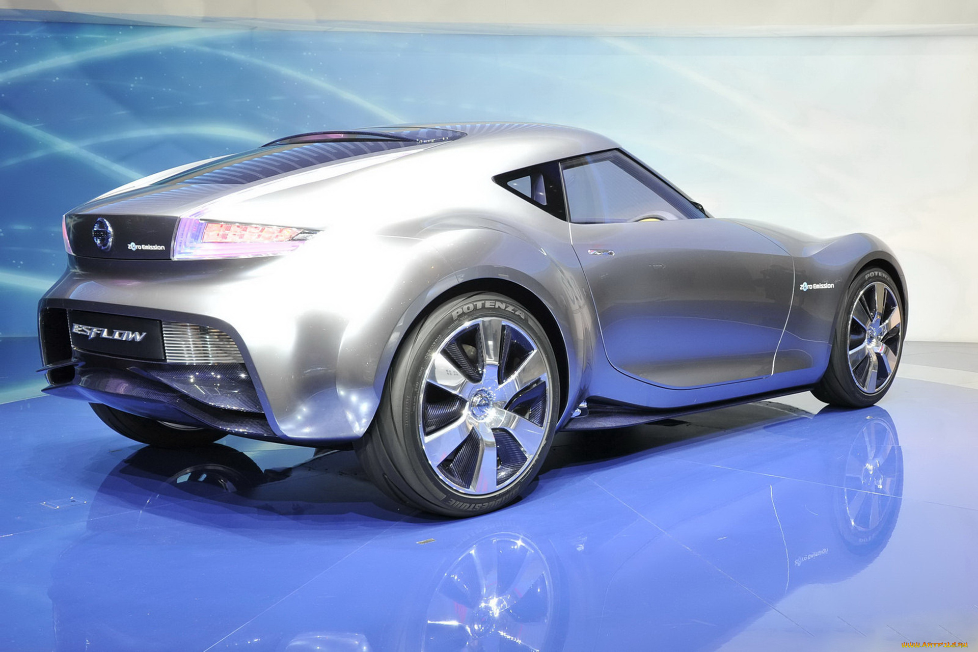 nissan, esflow, electric, concept, 2011, автомобили, выставки, и, уличные, фото, nissan, esflow, electric, concept, 2011, серебряный, металлик, автосалон, выставка