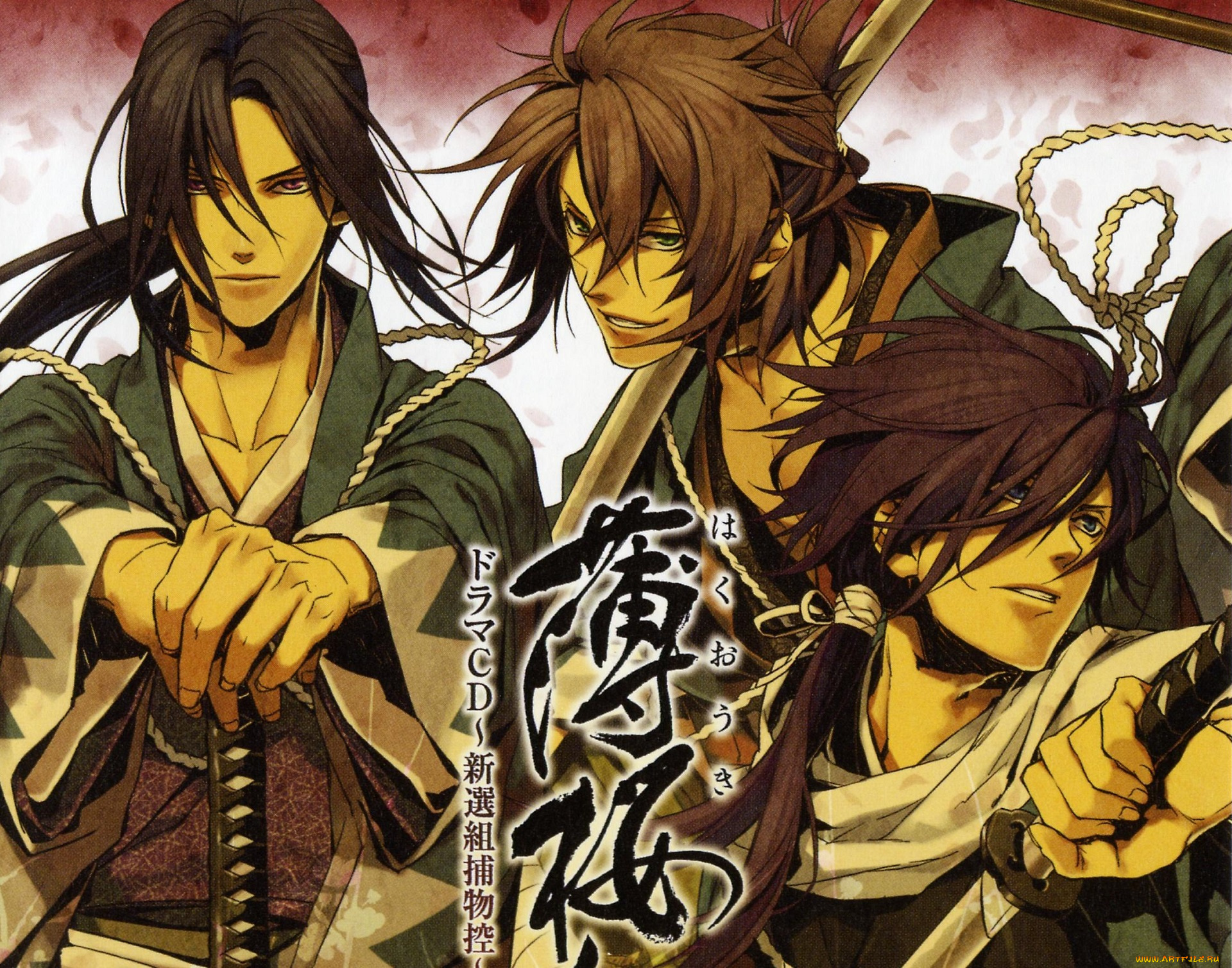 аниме, hakuoki, парни