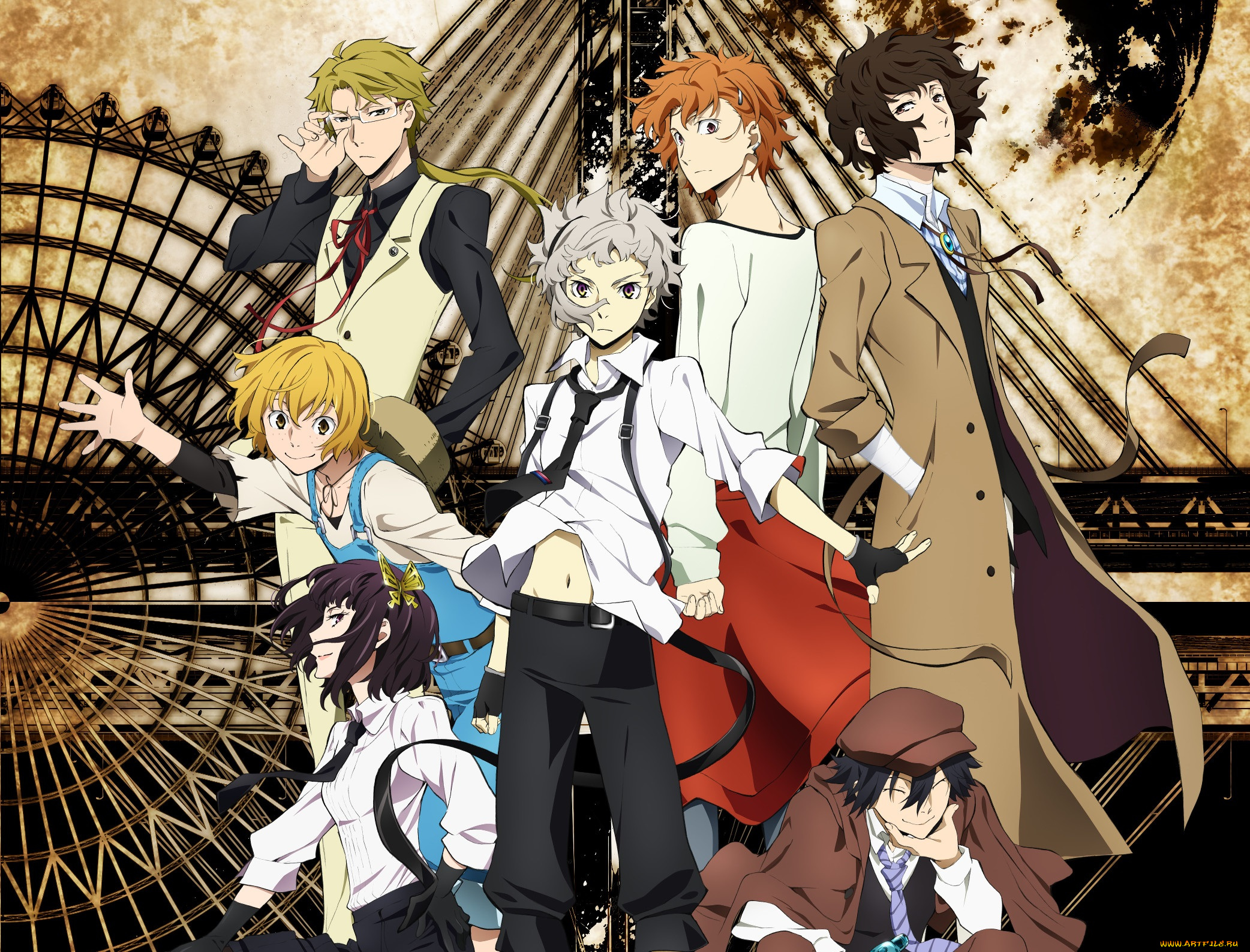 аниме, bungou, stray, dogs, bungou, stray, dogs, парни