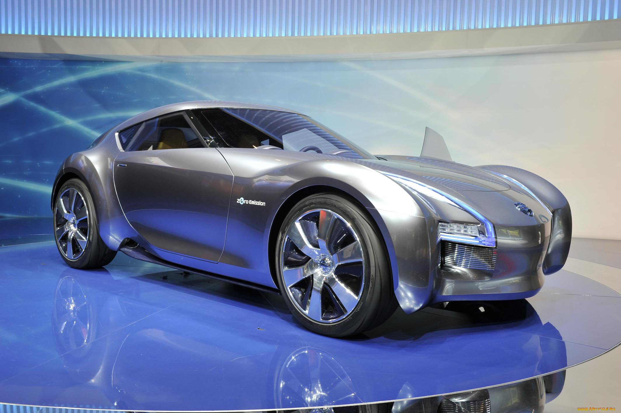 nissan, esflow, electric, concept, 2011, автомобили, выставки, и, уличные, фото, nissan, esflow, electric, concept, 2011, серебряный, металлик, автосалон, выставка