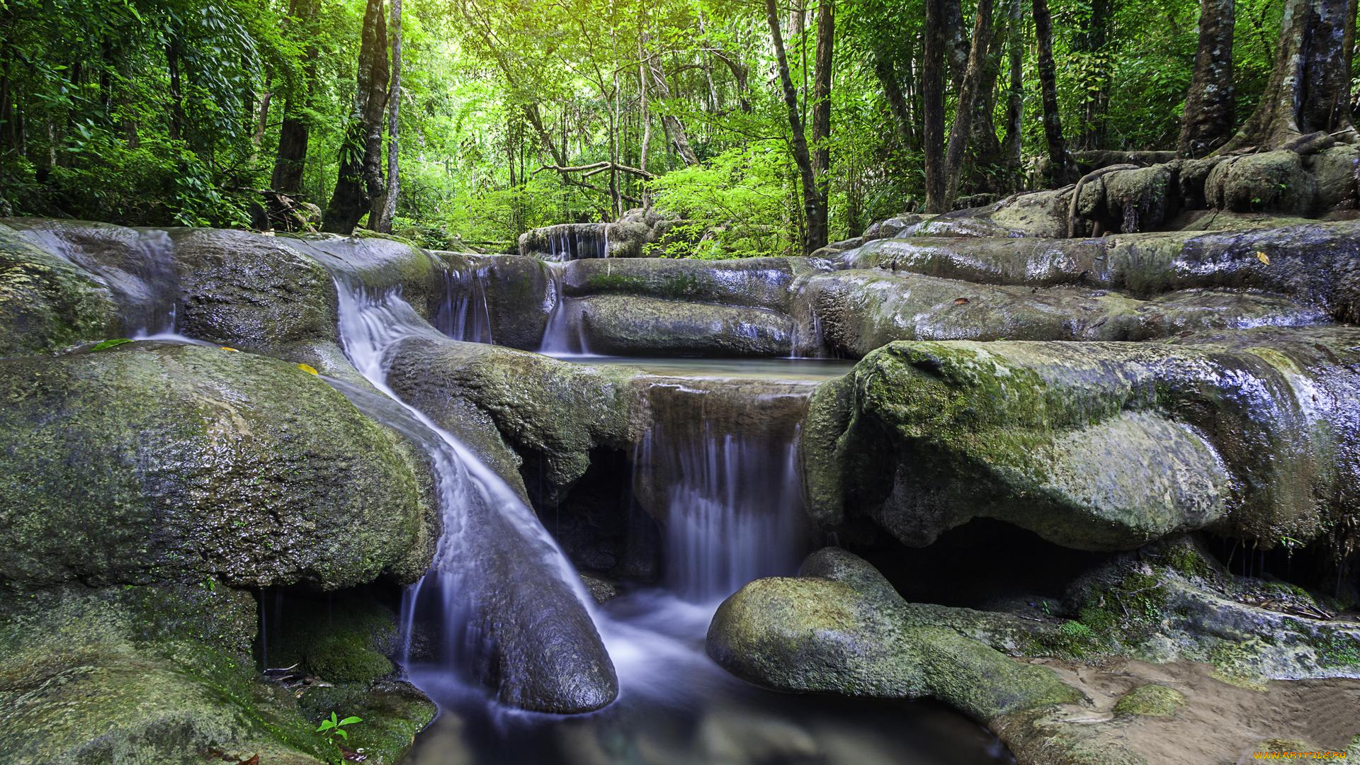 природа, водопады, таиланд, thailand, erawan, канчанабури, waterfall