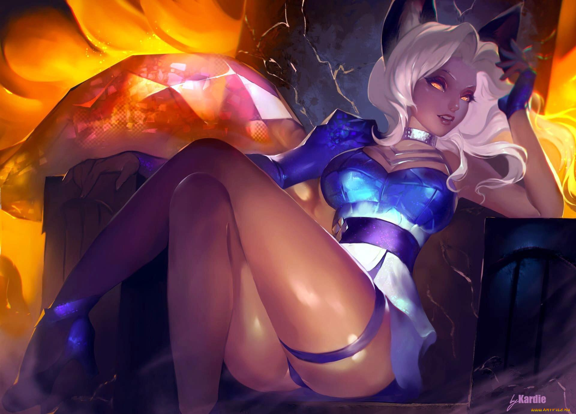 видео, игры, league, of, legends, ahri, трон