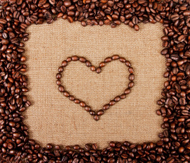 Картинка еда кофе кофейные зёрна сердце креатив
