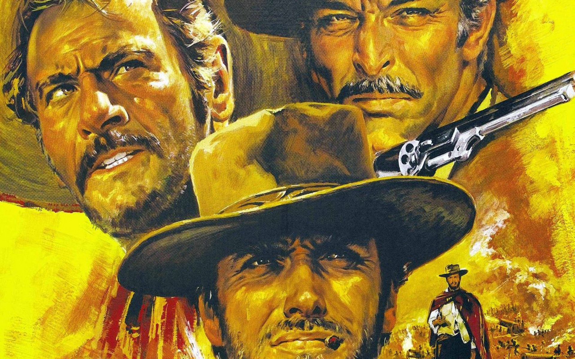 рисованные, кино, the, good, bad, and, ugly, eli, wallach, эли, уоллах, lee, van, cleef, ли, ван, клиф, clint, eastwood, клинт, иствуд