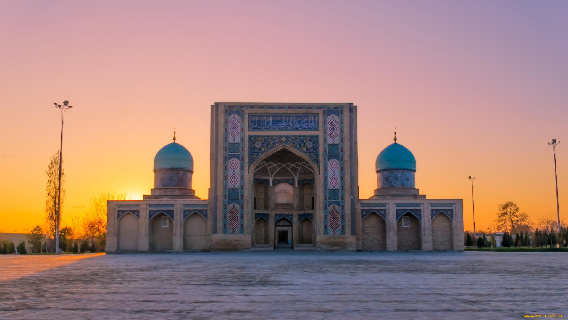 города, -, мечети, , медресе, бухара, мечеть, закат, узбекистан