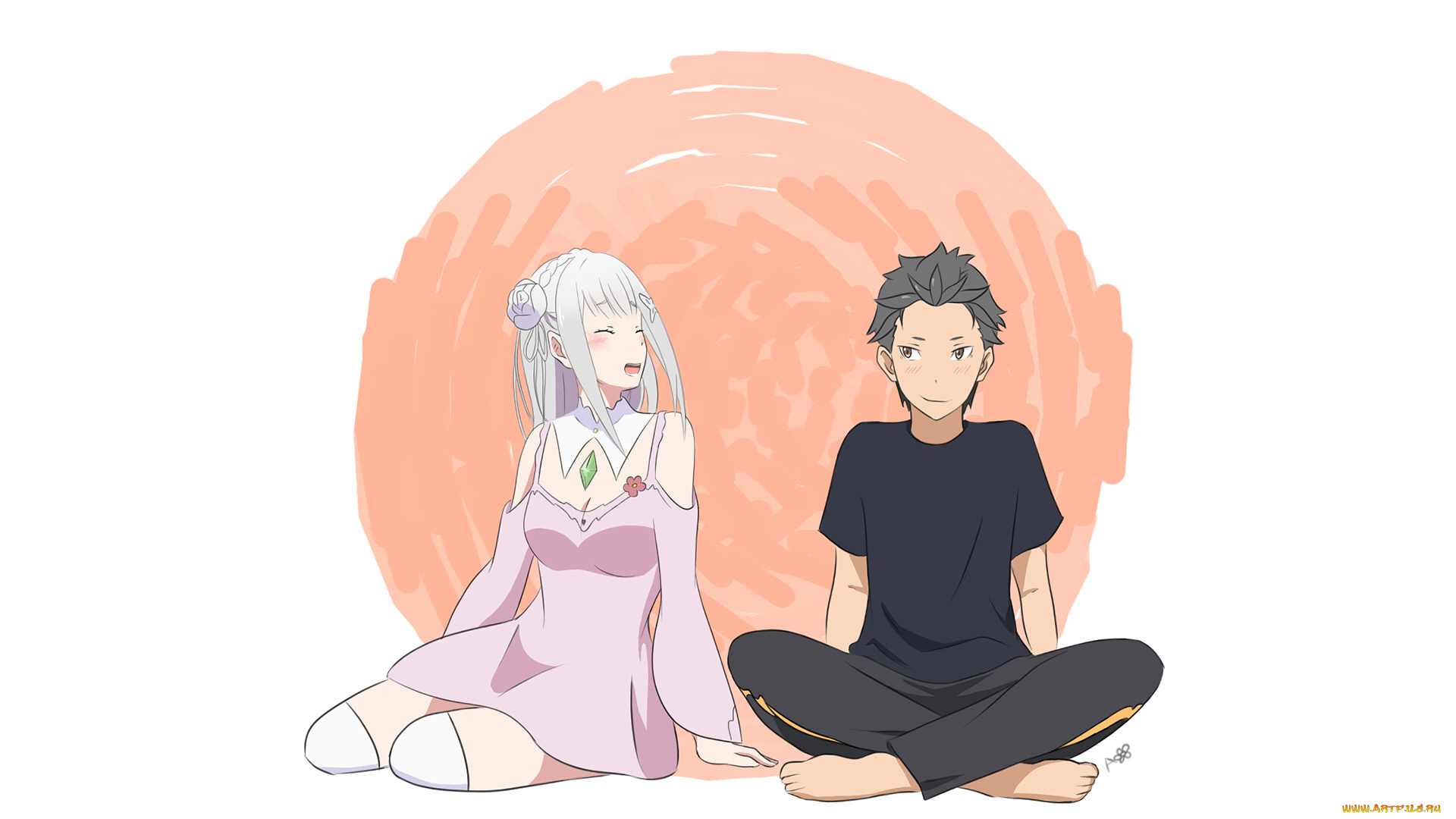 аниме, re, , zero, kara, hajimeru, isekai, seikatsu, двое