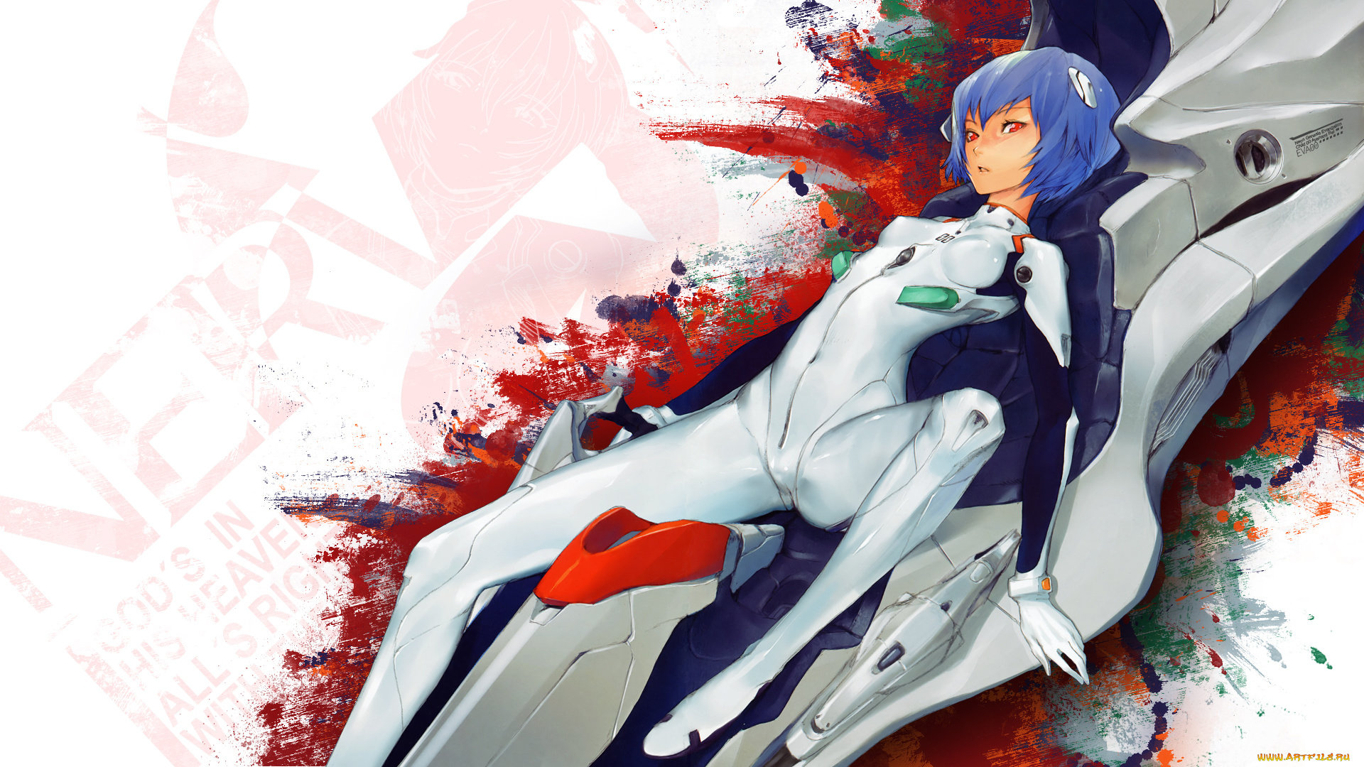 by, redjuice, аниме, evangelion, ayanami, rei