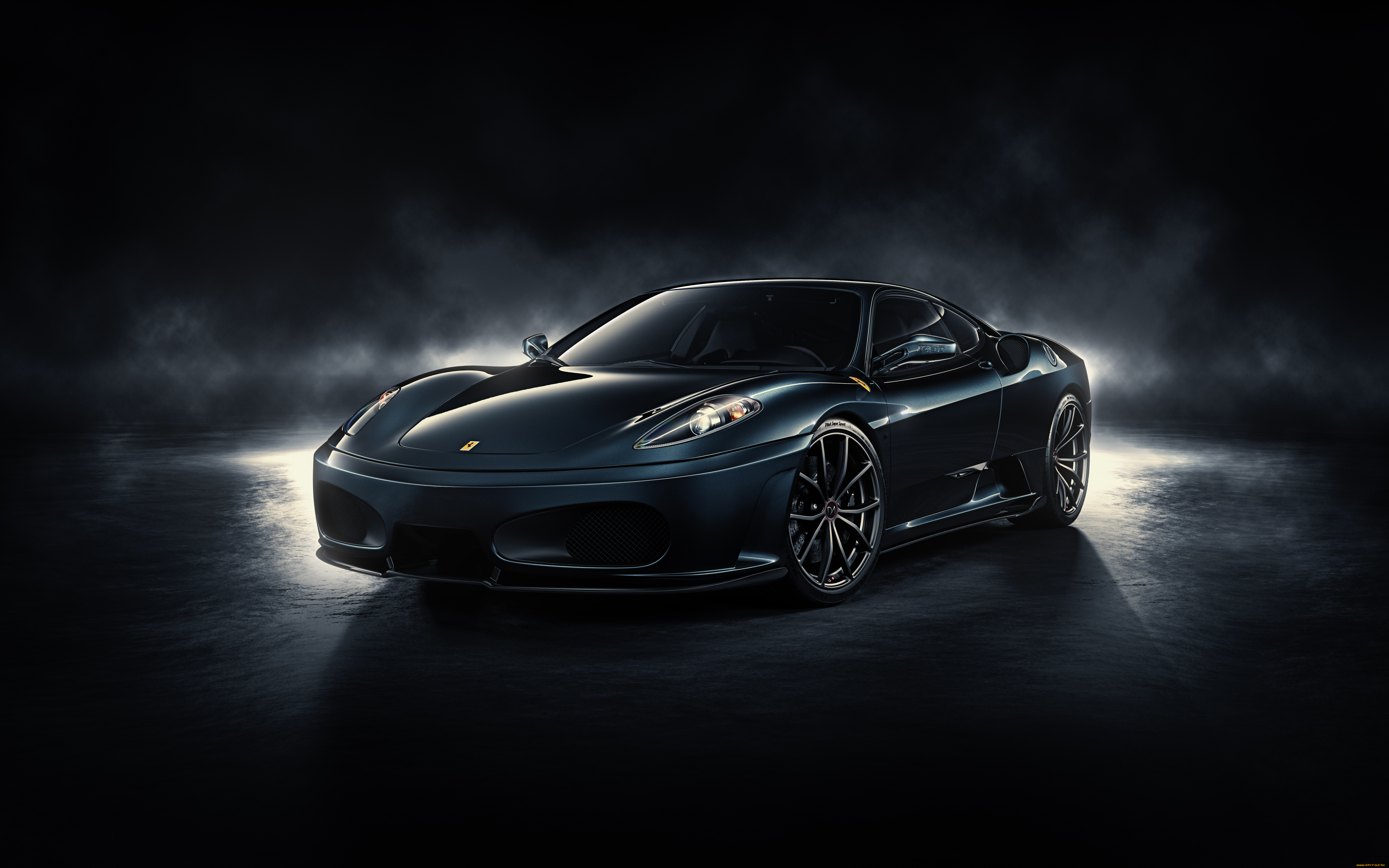 Black car. Ferrari 430. Машина на черном фоне. Спорткары на черном фоне. Автомобиль на темном фоне.