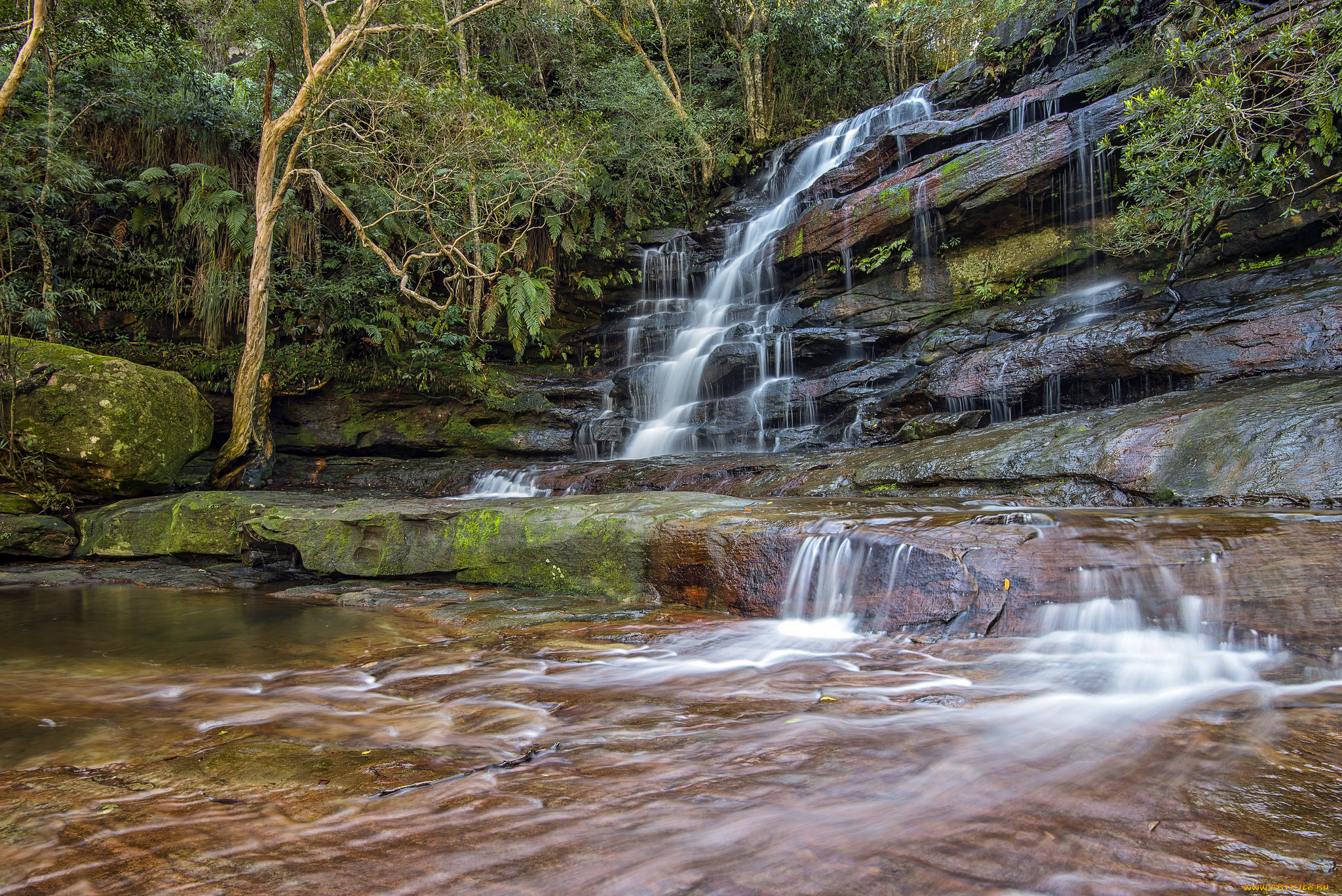 природа, водопады, water, river, stream, rocks, waterfall, вода, река, поток, камни, водопад