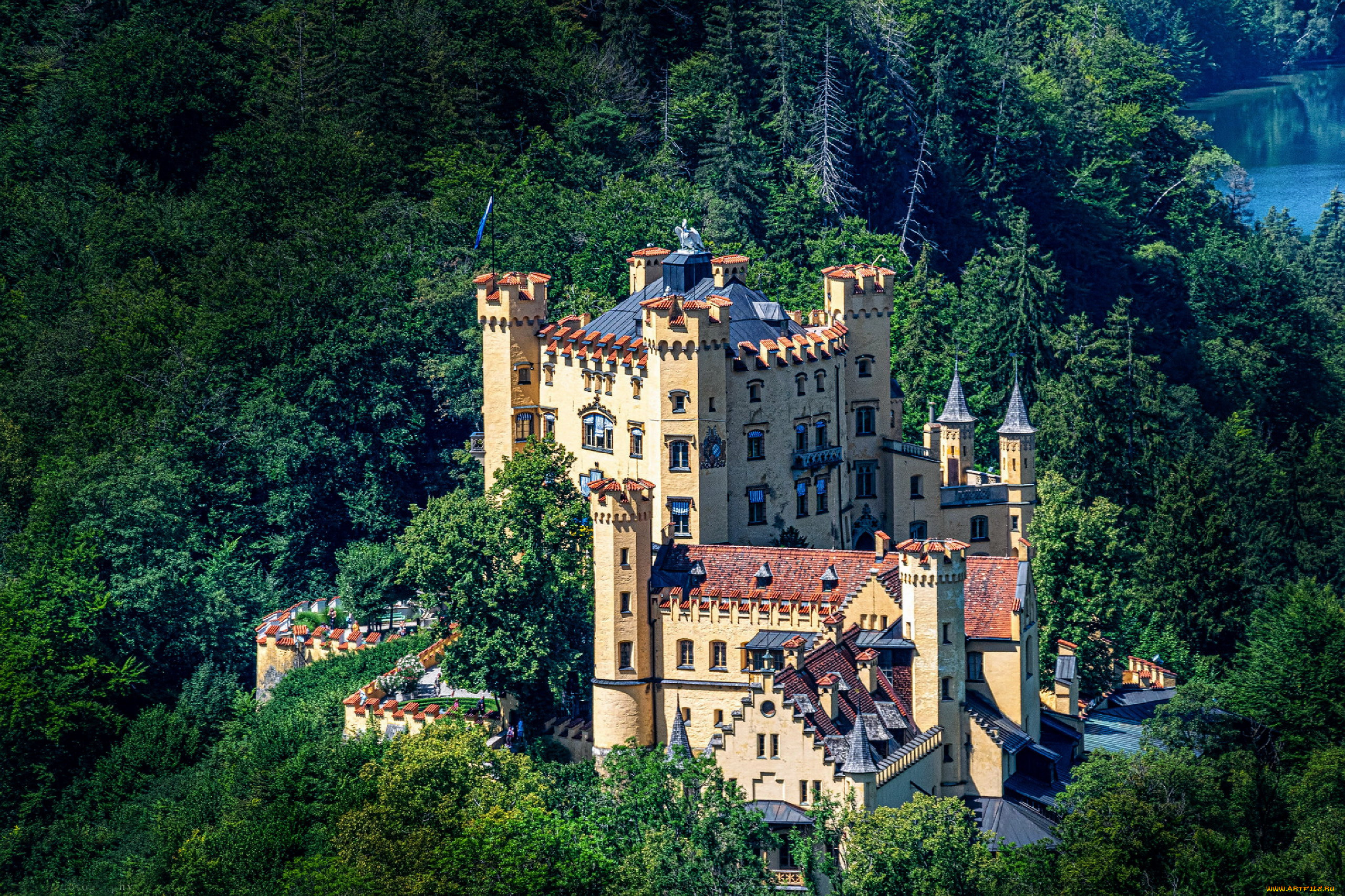 hohenschwangau, castle, bavaria, germany, города, замки, германии, hohenschwangau, castle