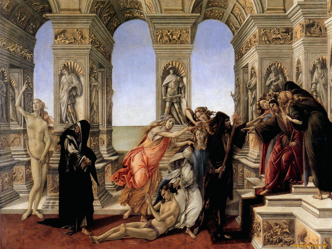 клевета, рисованные, sandro, botticelli