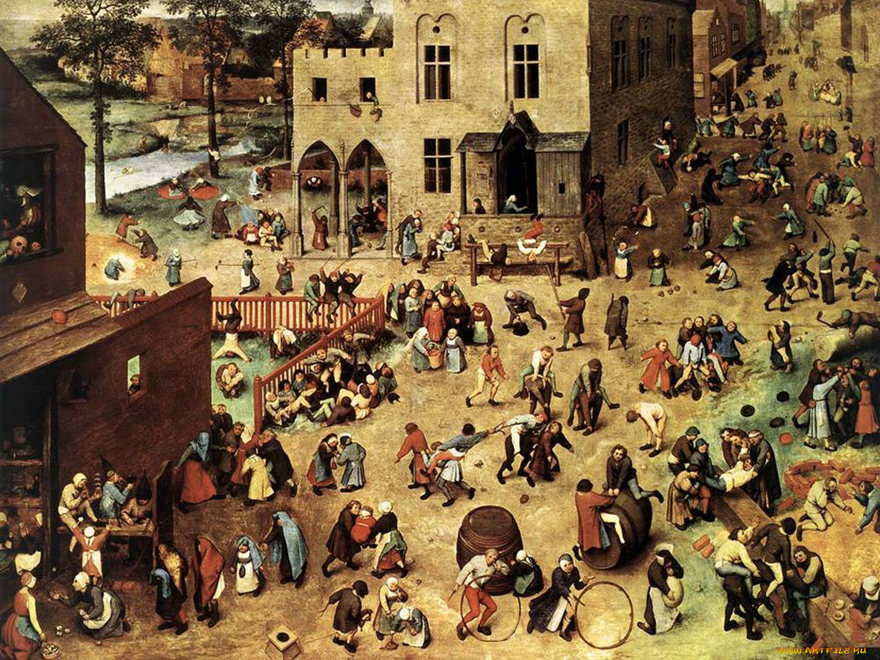 pieter, bruegel, игры, детей, рисованные