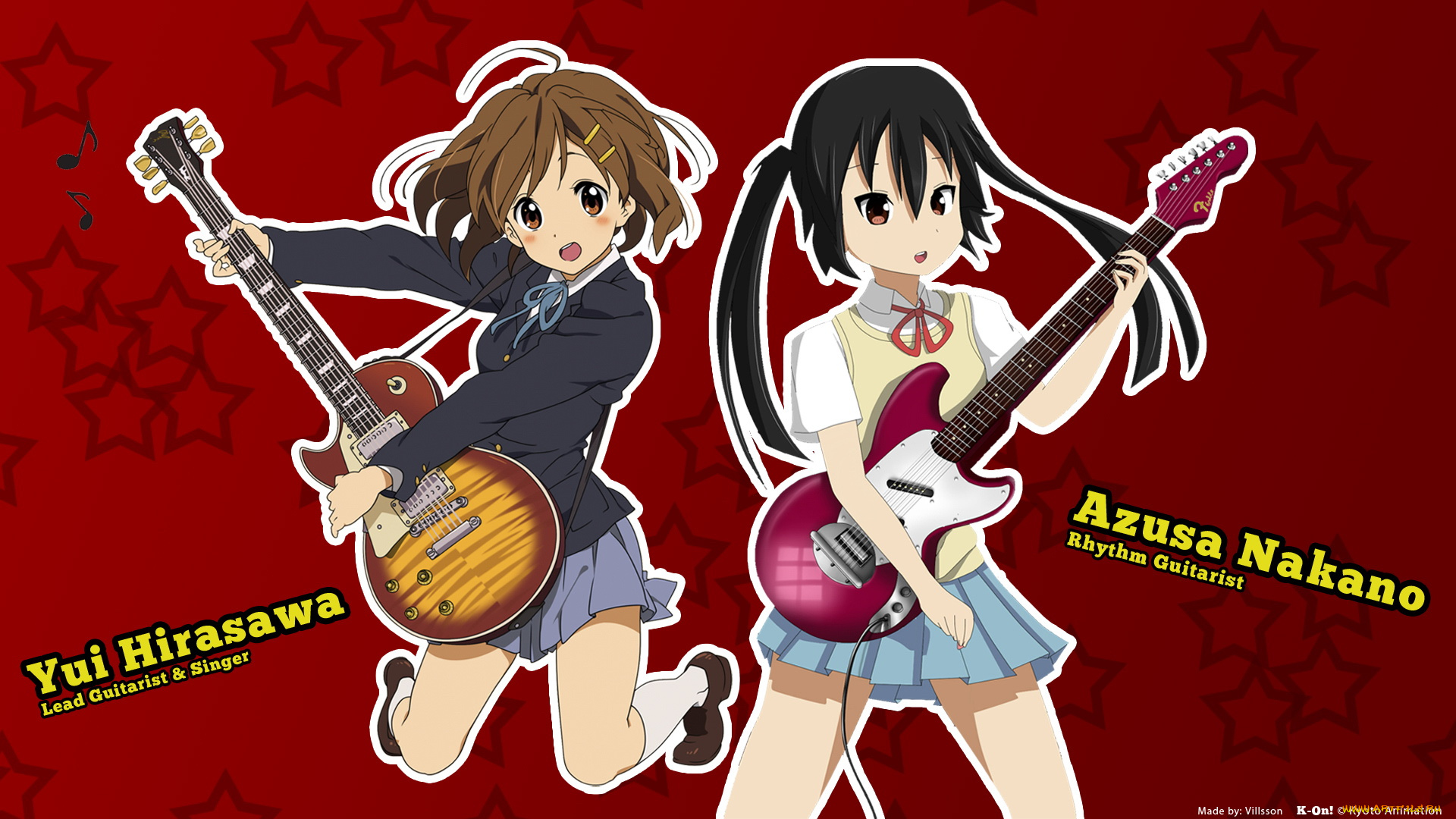 аниме, on, девушки, гитары