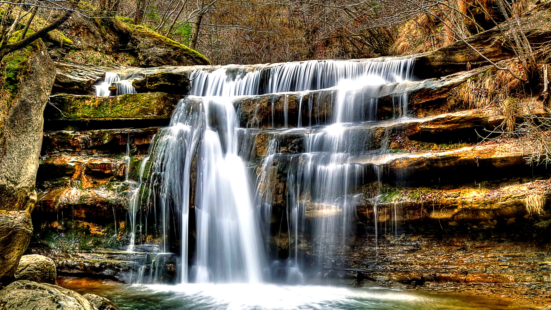 cascading, falls, природа, водопады, водопад, каскад